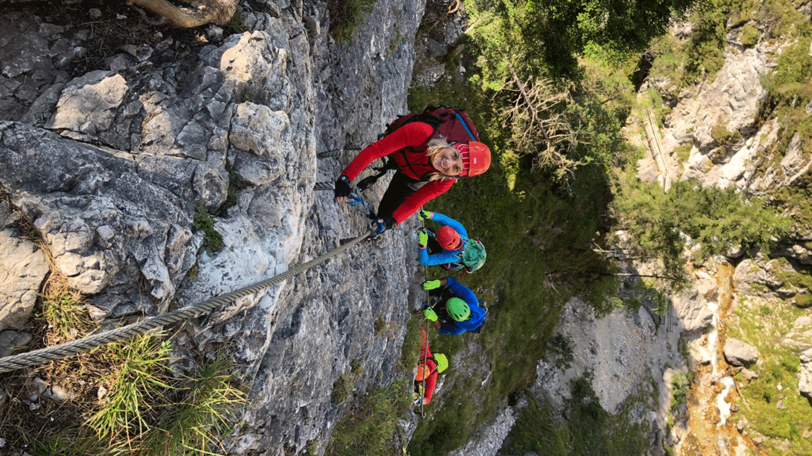 Steiler Anstieg in der Silberkarklamm, „Hias“-Klettersteig