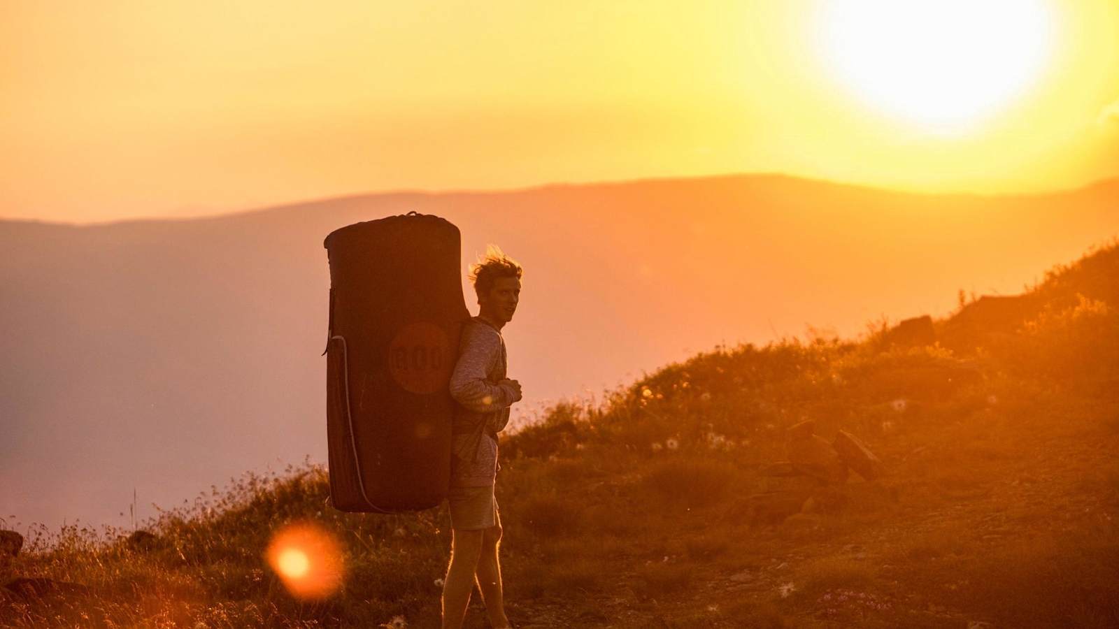 Sonnenuntergangsstimmung am Rückweg der Kletterer