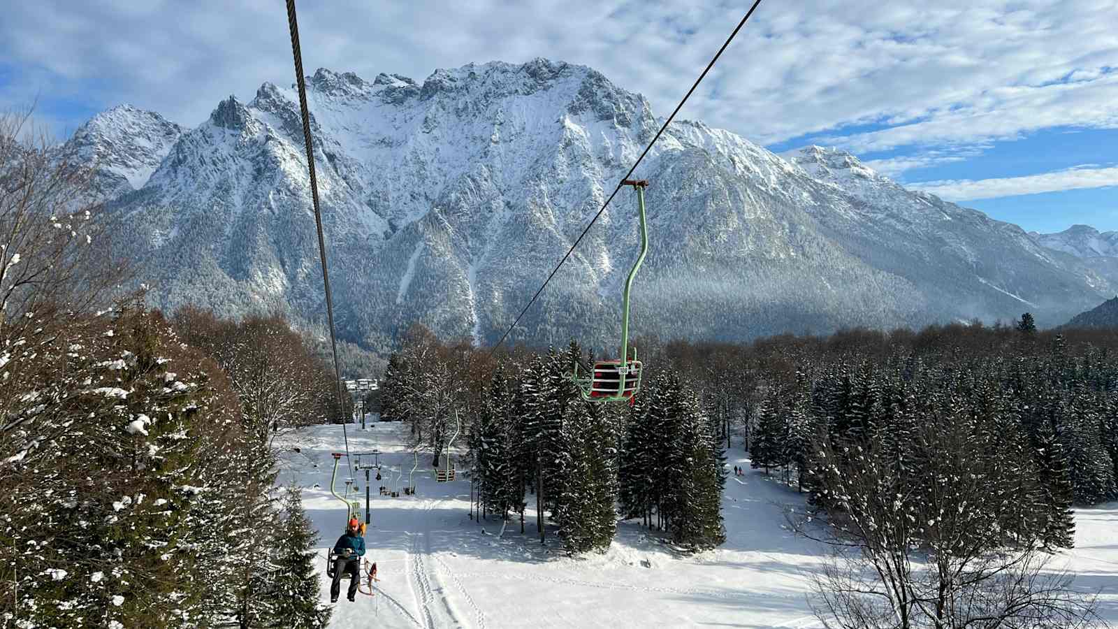 Kranzberg-Sessellift und Karwendelgebirge