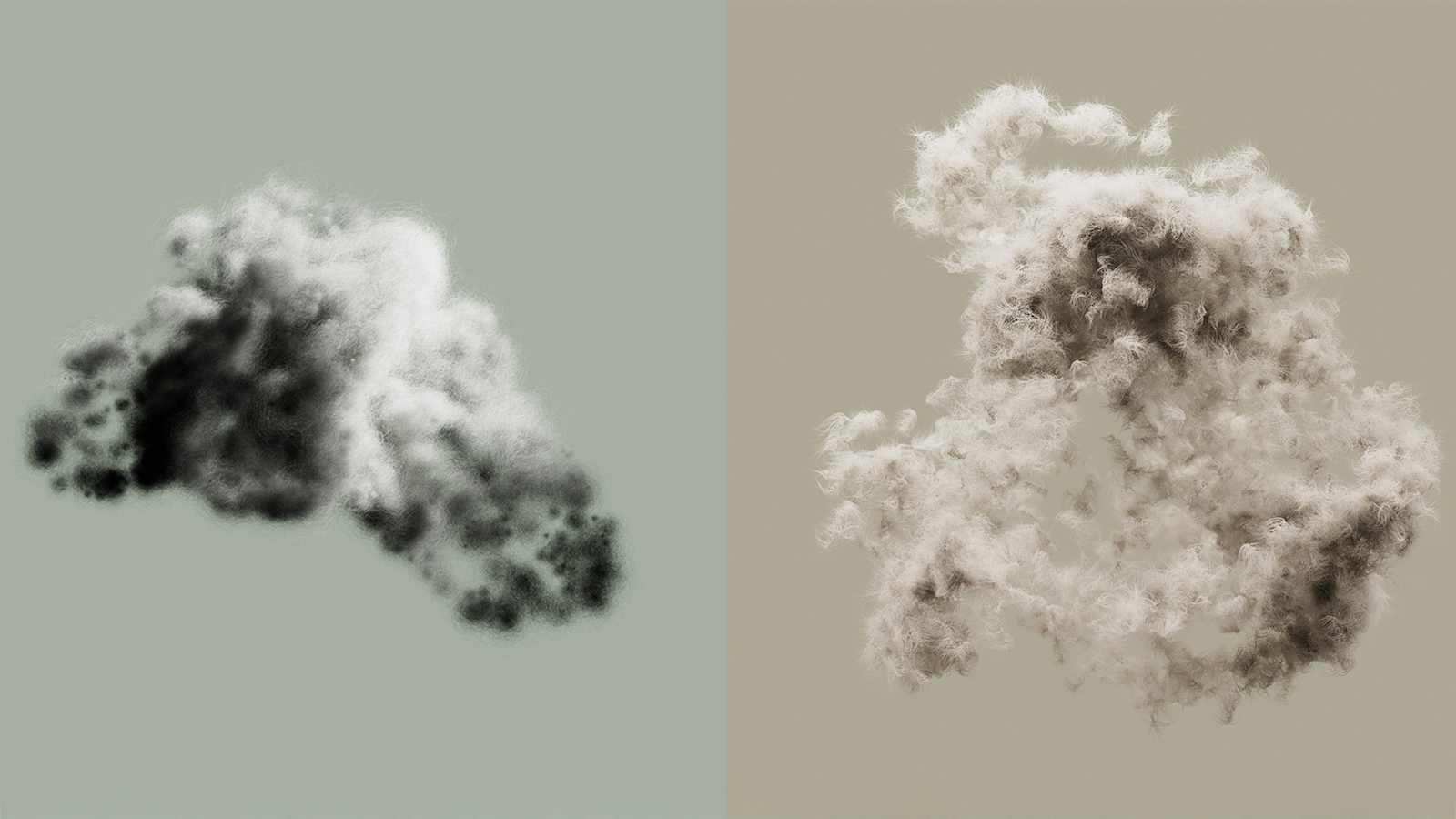 Vergleich von synthetischer Mimic-Isolierung (links) und natürlicher H Down-Isolierung (rechts), die beide Wärme und Schutz bei unterschiedlichen Wetterbedingungen bieten.