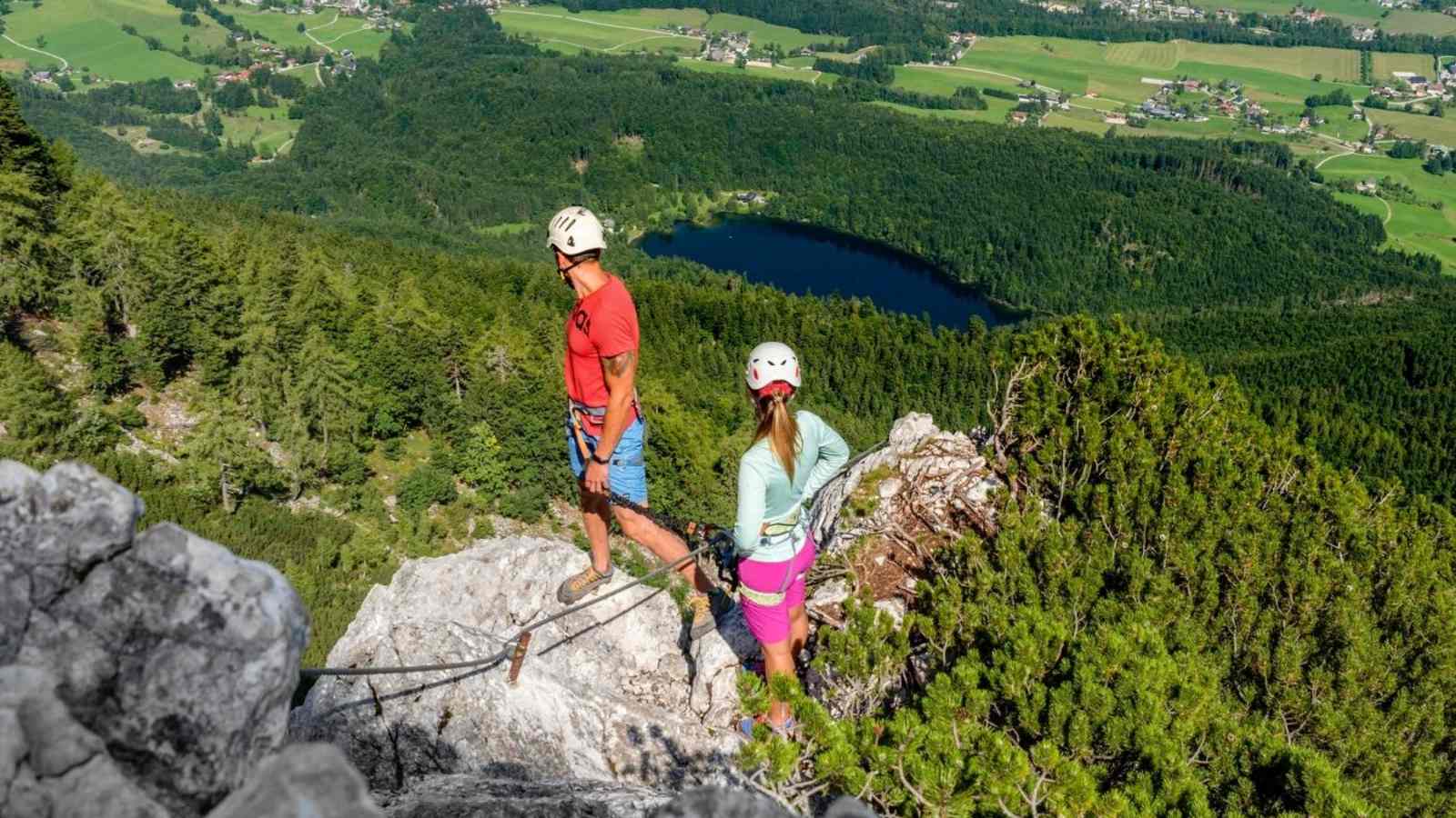 Blick vom Katrin-Klettersteig auf den Nussensee