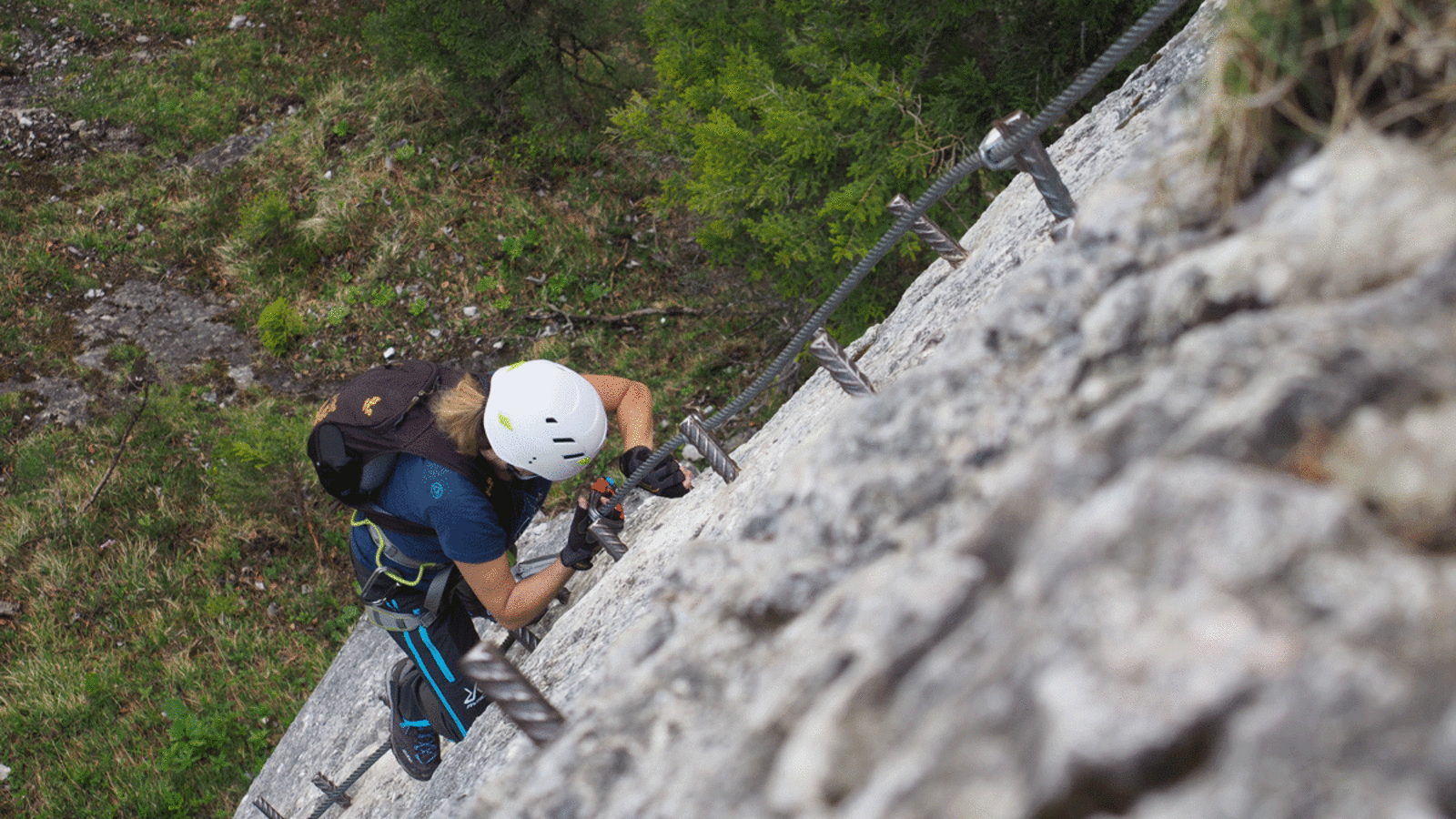 In der Schlußwand des Hias ist kraftschonendes Steigen gefragt.