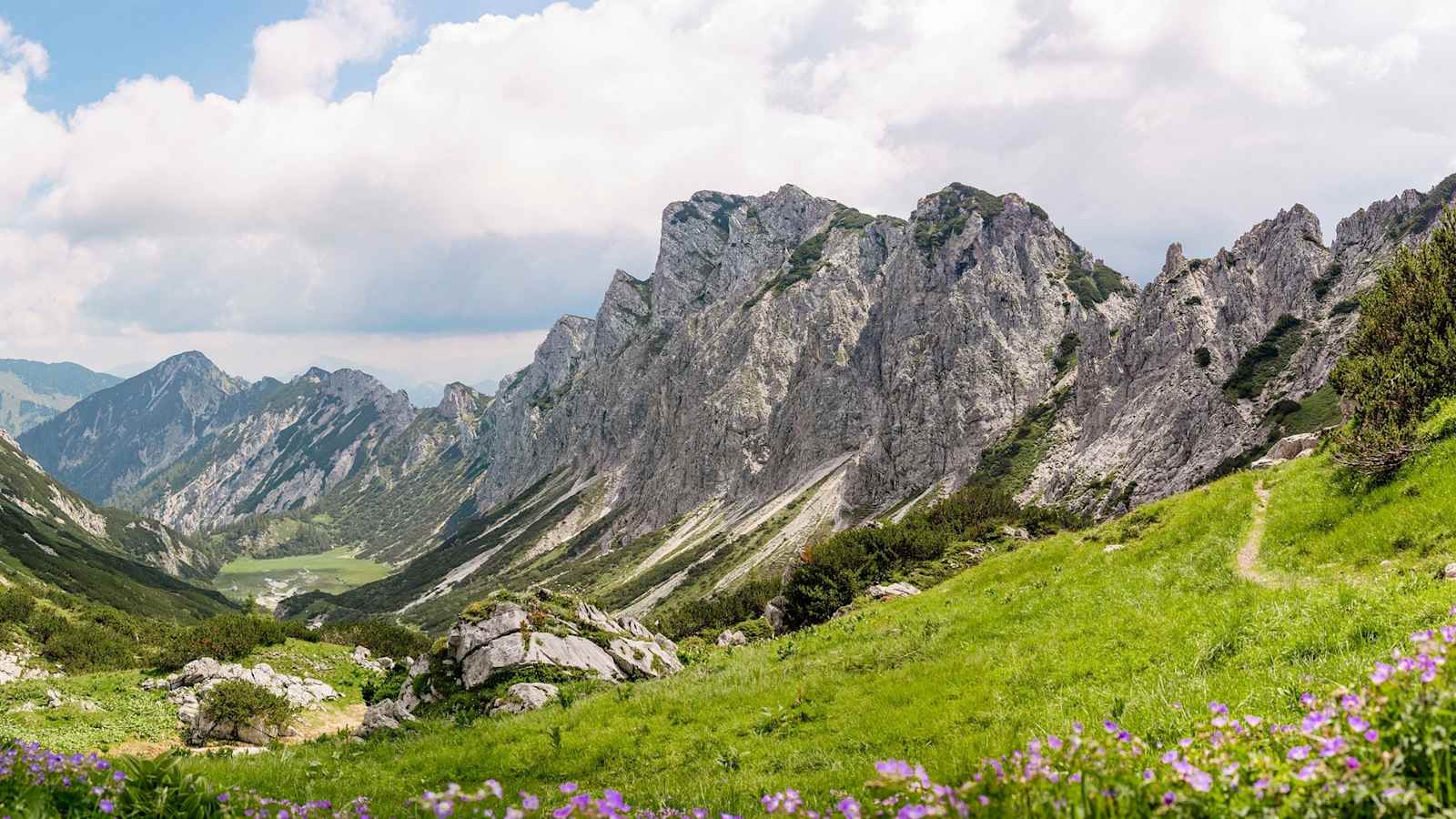 Ausblick auf die Berglandschaft.