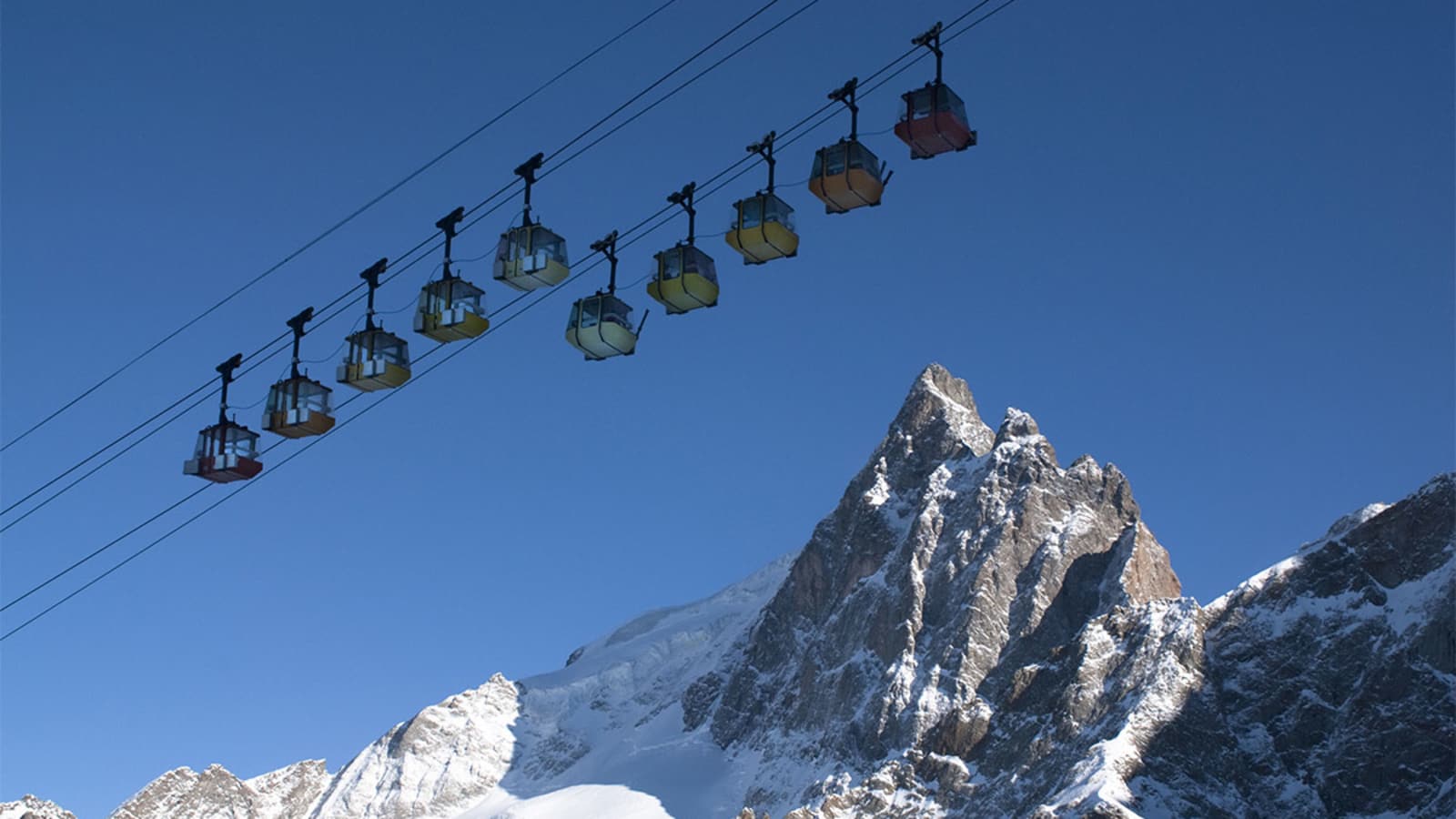 Seilbahn in La Grave, Frankreich