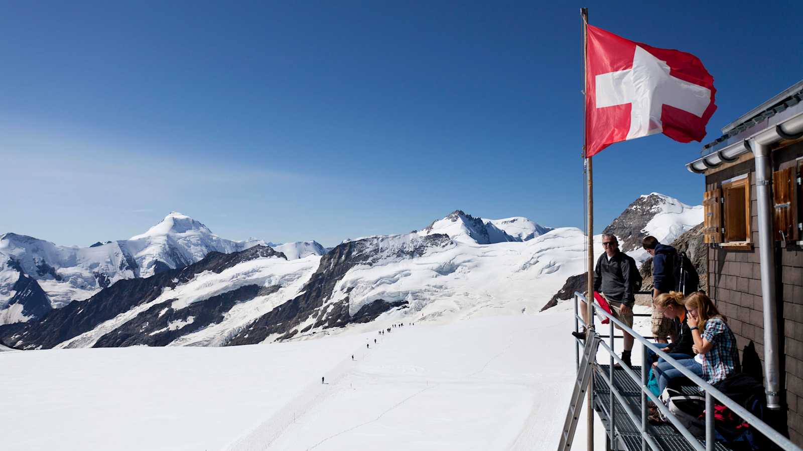 Die Mönchsjochhütte auf 3.650 m