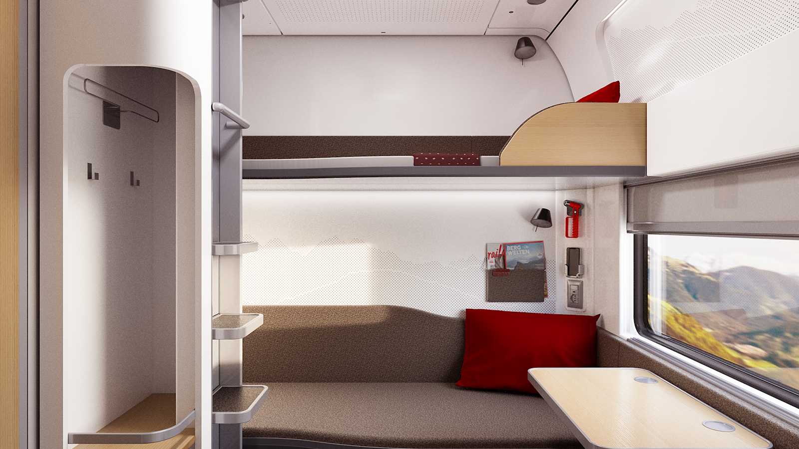 Die großräumigen Privatabteile im Liegewagen des ÖBB-Nightjet