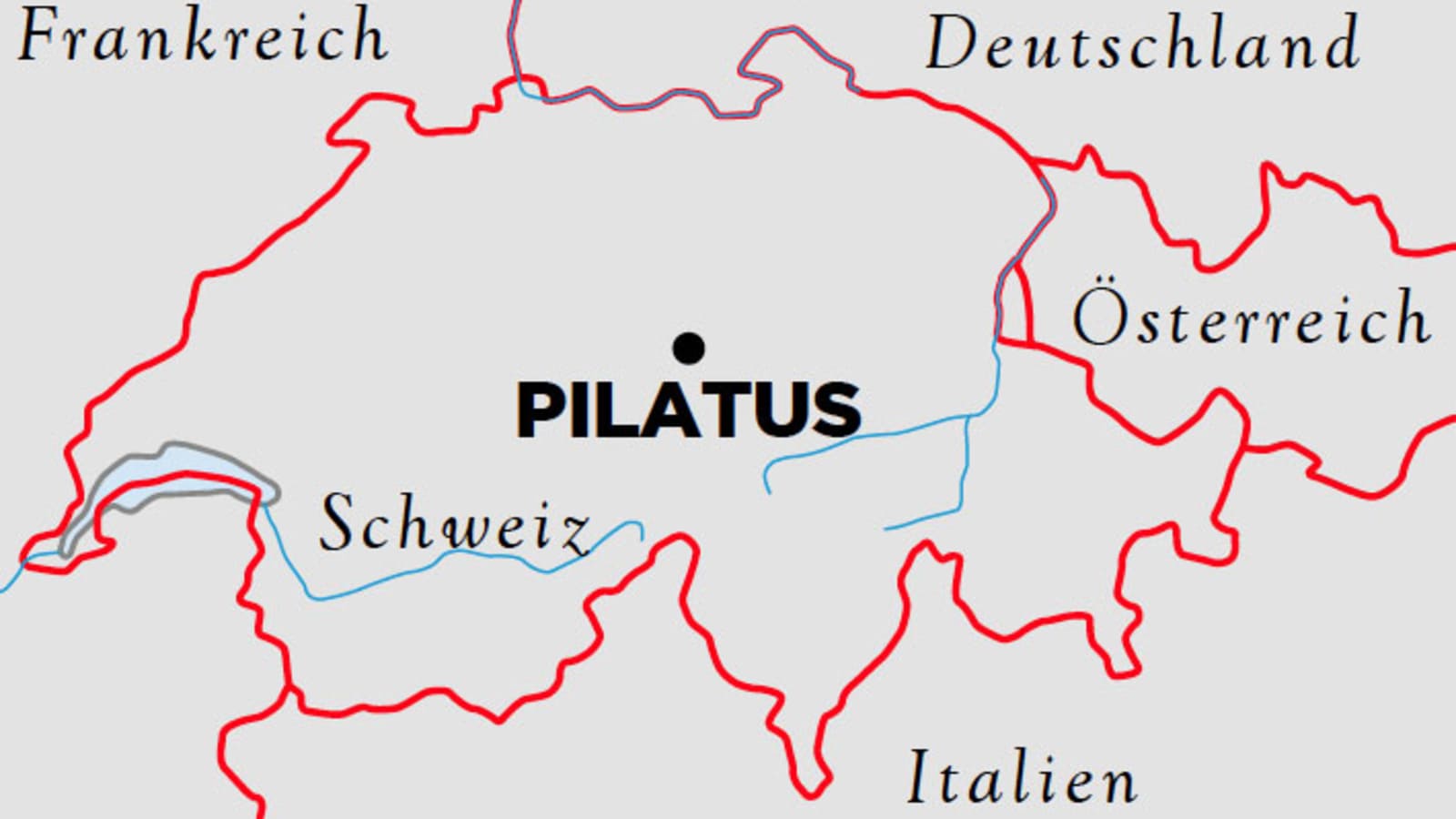 Karte: Lage des Pilatus bei Luzern in der Schweiz