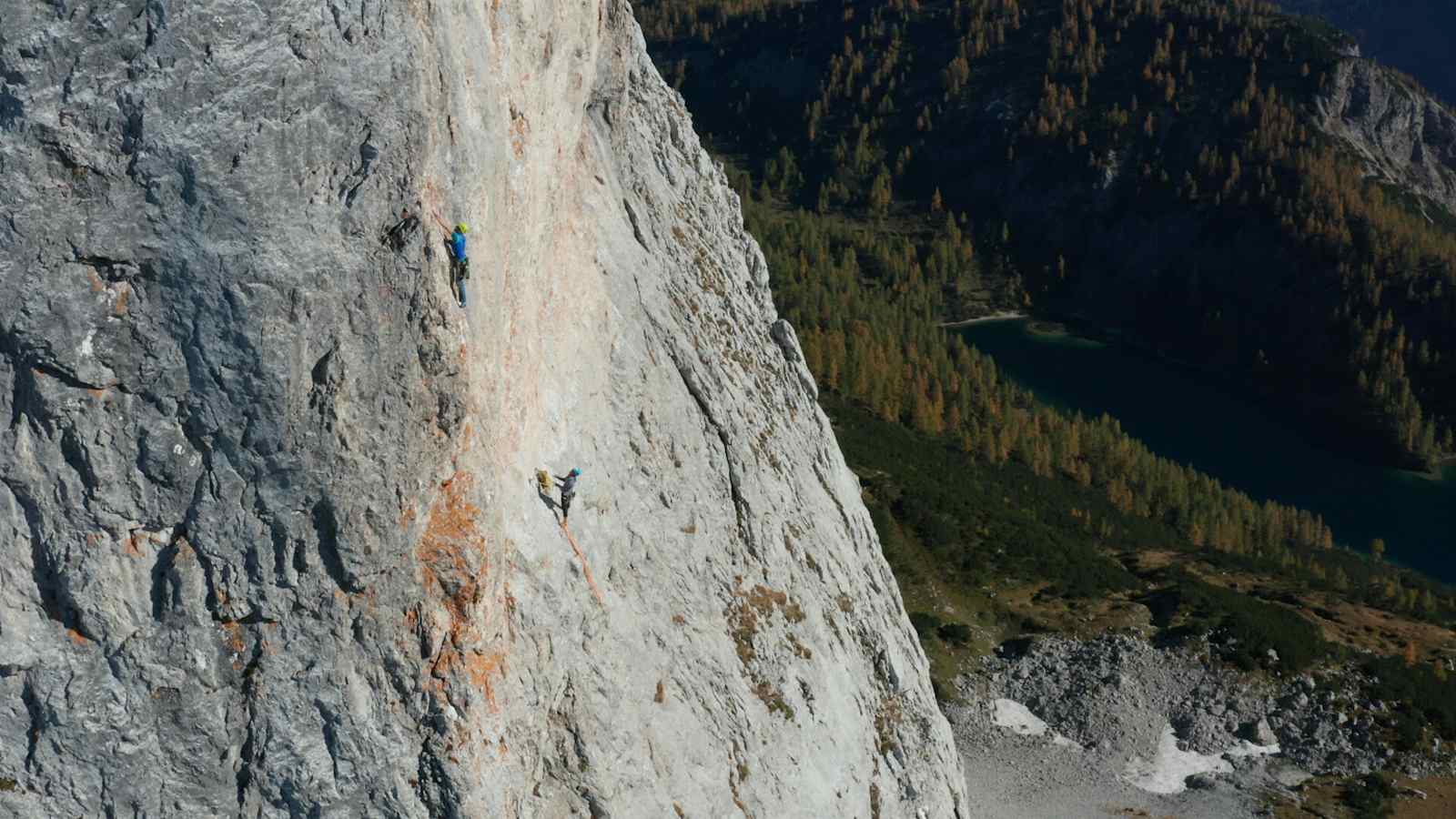 Kletterer an der Sturzhanh Westwand im Ausseerland