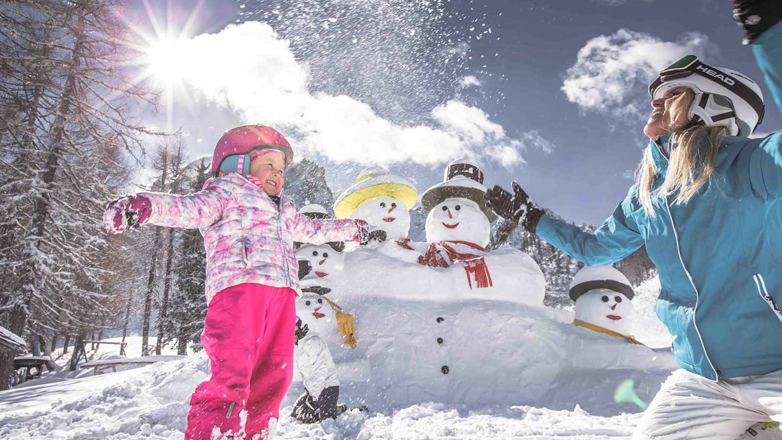 Die Schneemannfamile bei der Rotwand-Bergstation