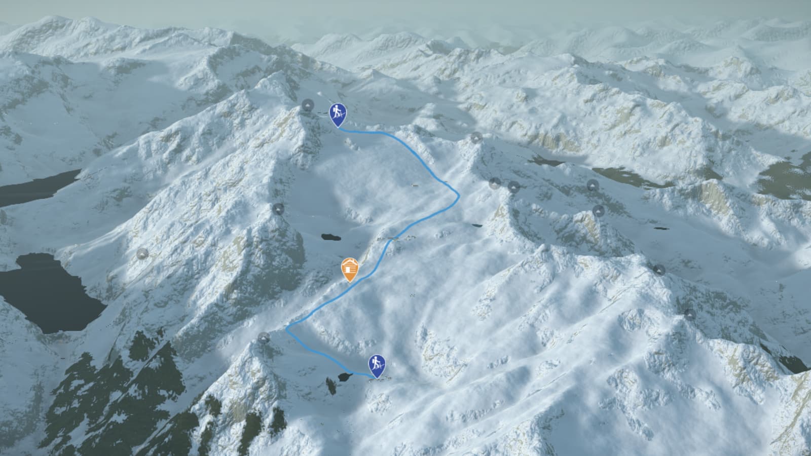 3D-Kartenausschnitt der Skihochtour auf das Kitzsteinhorn