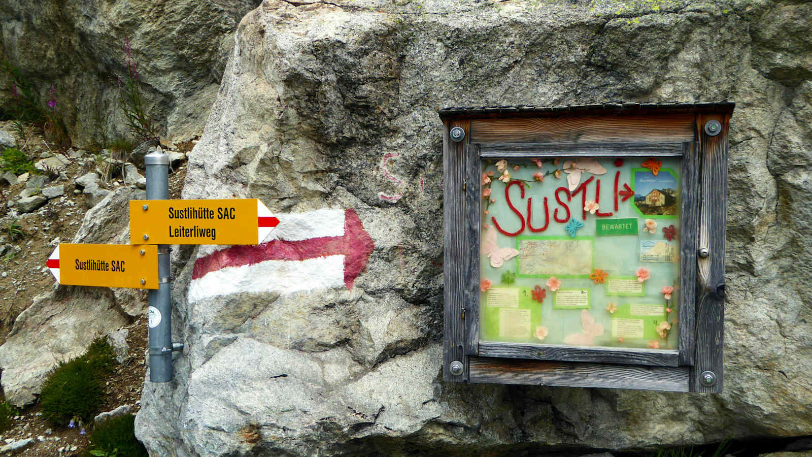 Unterwegs zur Sustlihütte in den Urner Alpen in der Schweiz