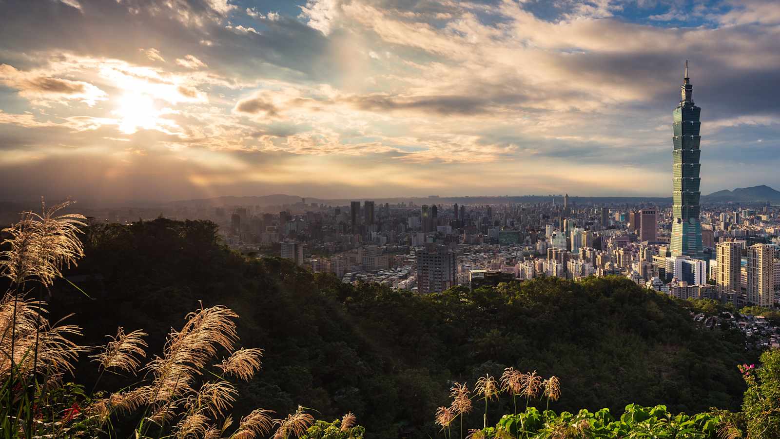 Blick auf Taiwans Hauptstadt Taipeh