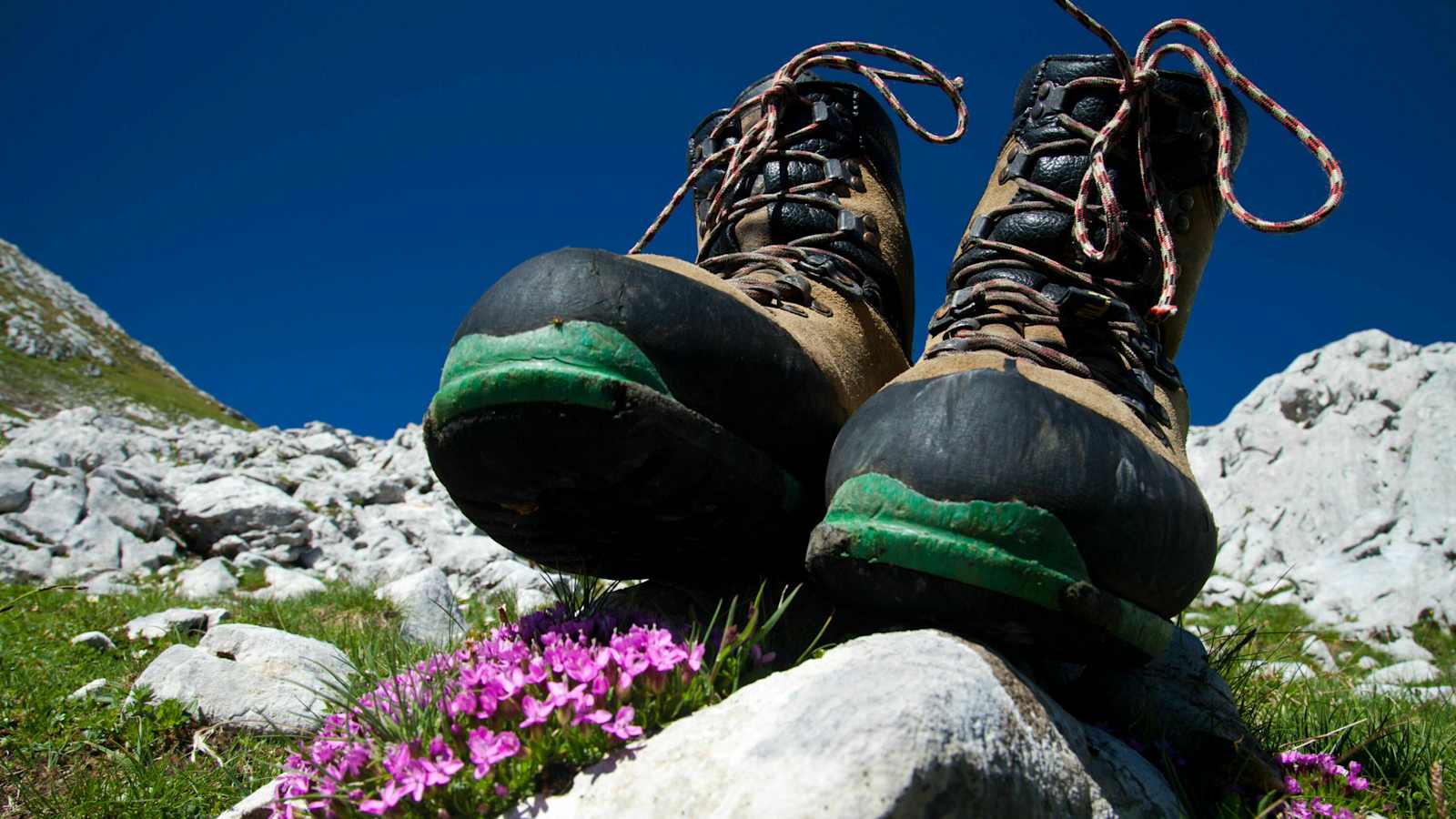 Wanderschuhe im Hagengebirge in den Berchtesgadener Alpen