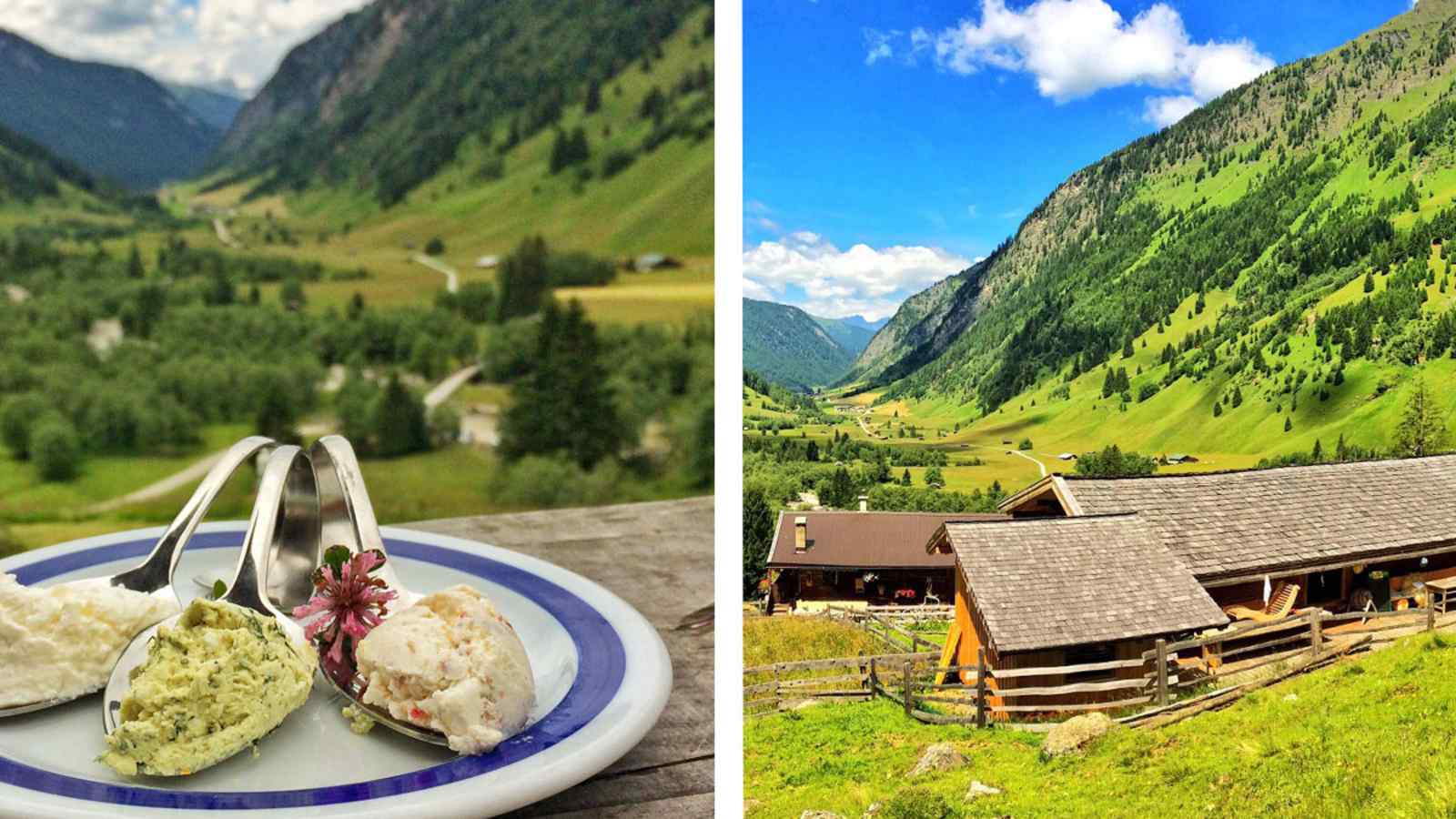 Hausgemachter Ziegen-Frischkäse auf Helgas Alm im Valsertal