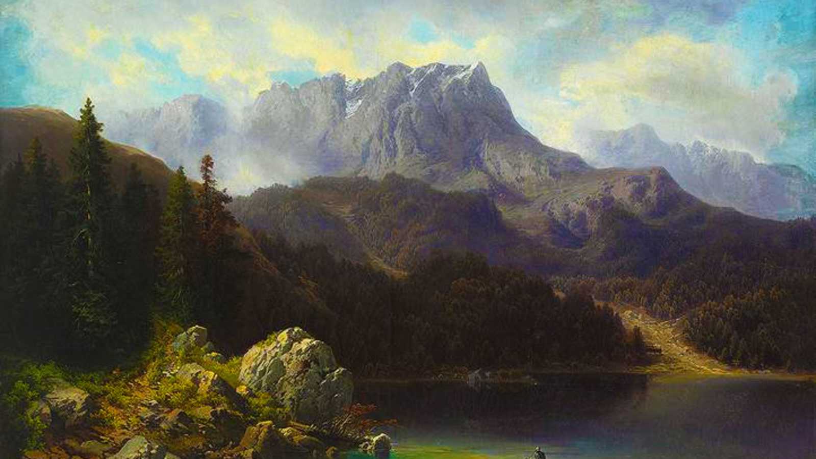 Ölgemälde von Max Wolfinger: Die Zugspitze 1864