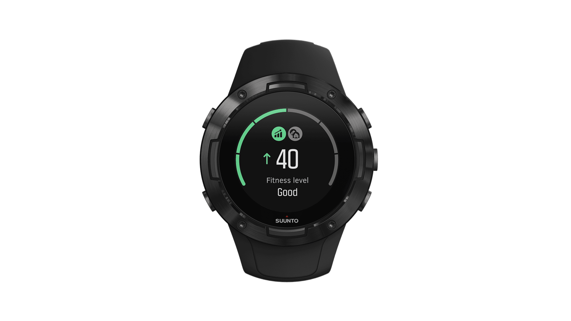 Die SUUNTO 5 – All Black zeigt dir dein Fitnesslevel an.