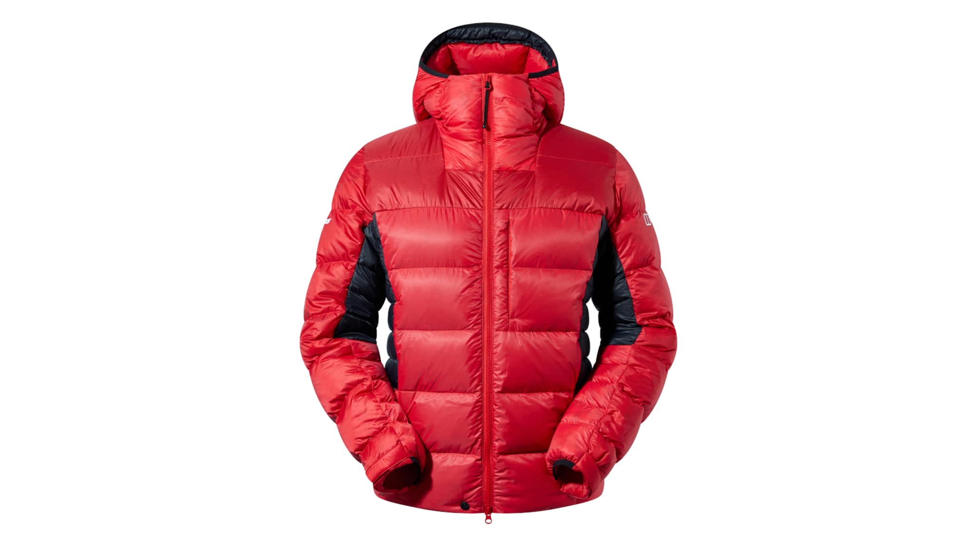 Der MTN Arete Ultra Down Hoody von Berghaus für Herren in den Farben rot-schwarz.