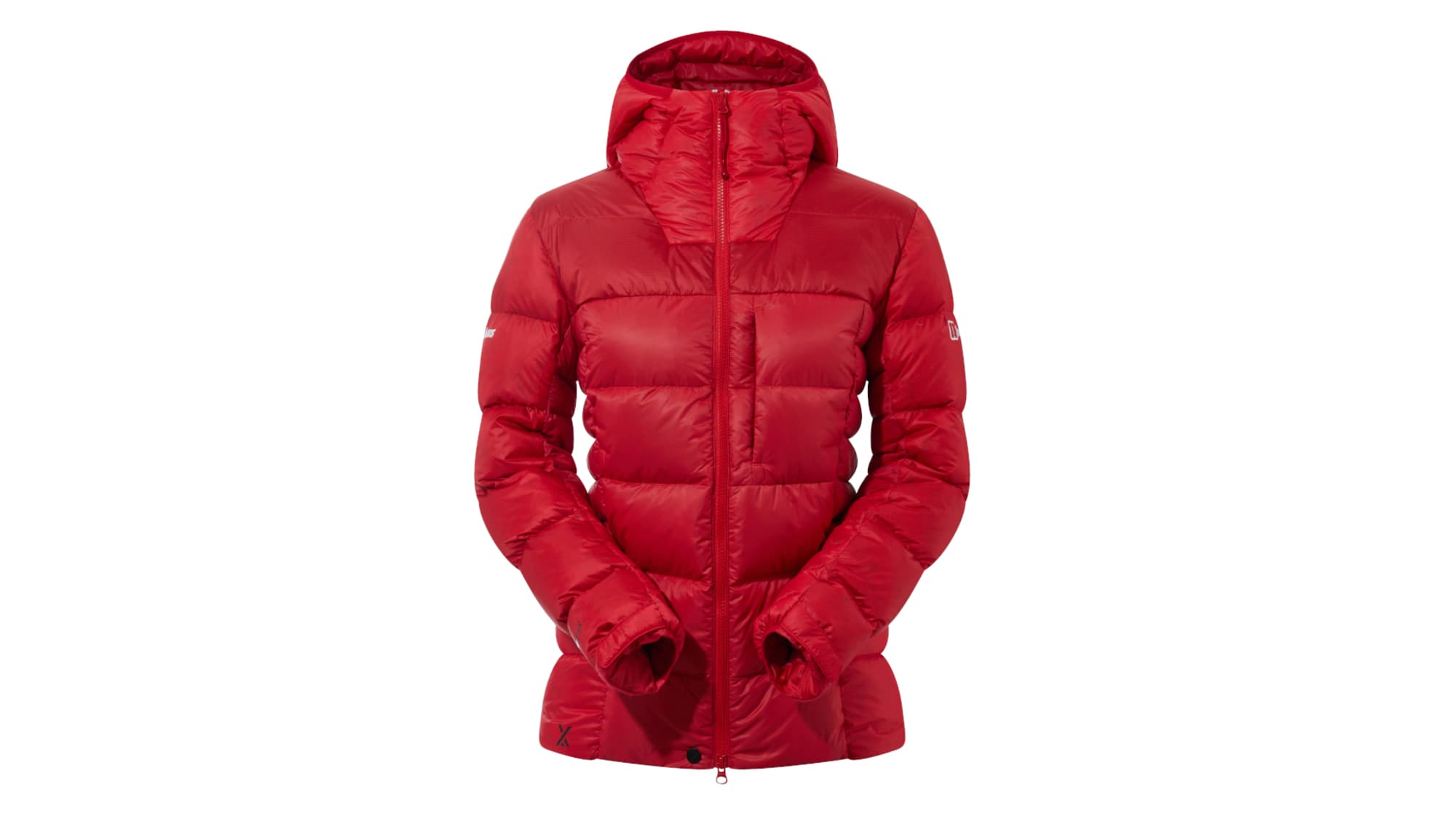 Der MTN Arete Ultra Down Hoody von Berghaus für Damen in der Farbe rot.