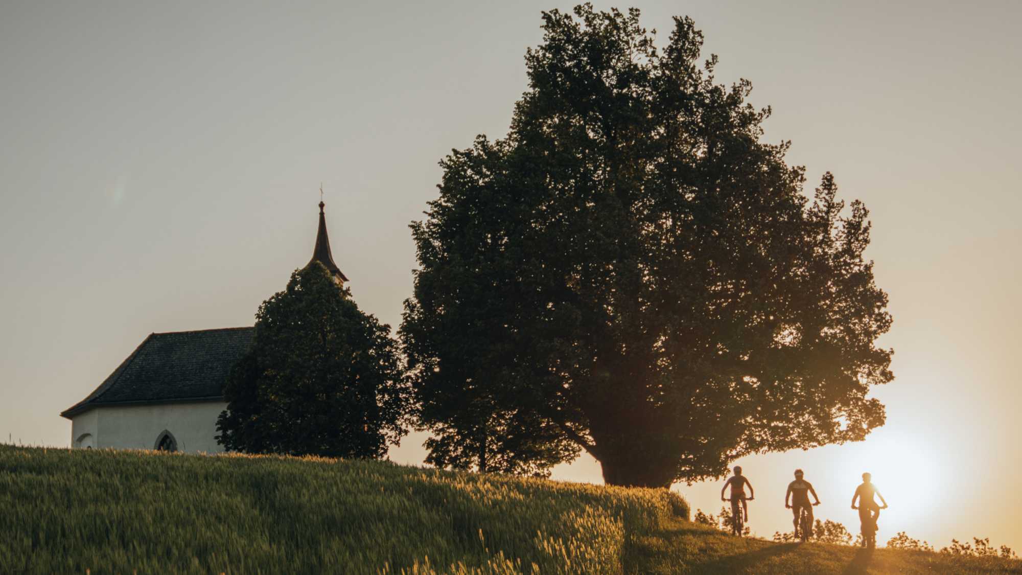 Über sanfte Hügel in den Sonnenuntergang radeln – das erwartet dich bei der Granitland MTB Challenge.
