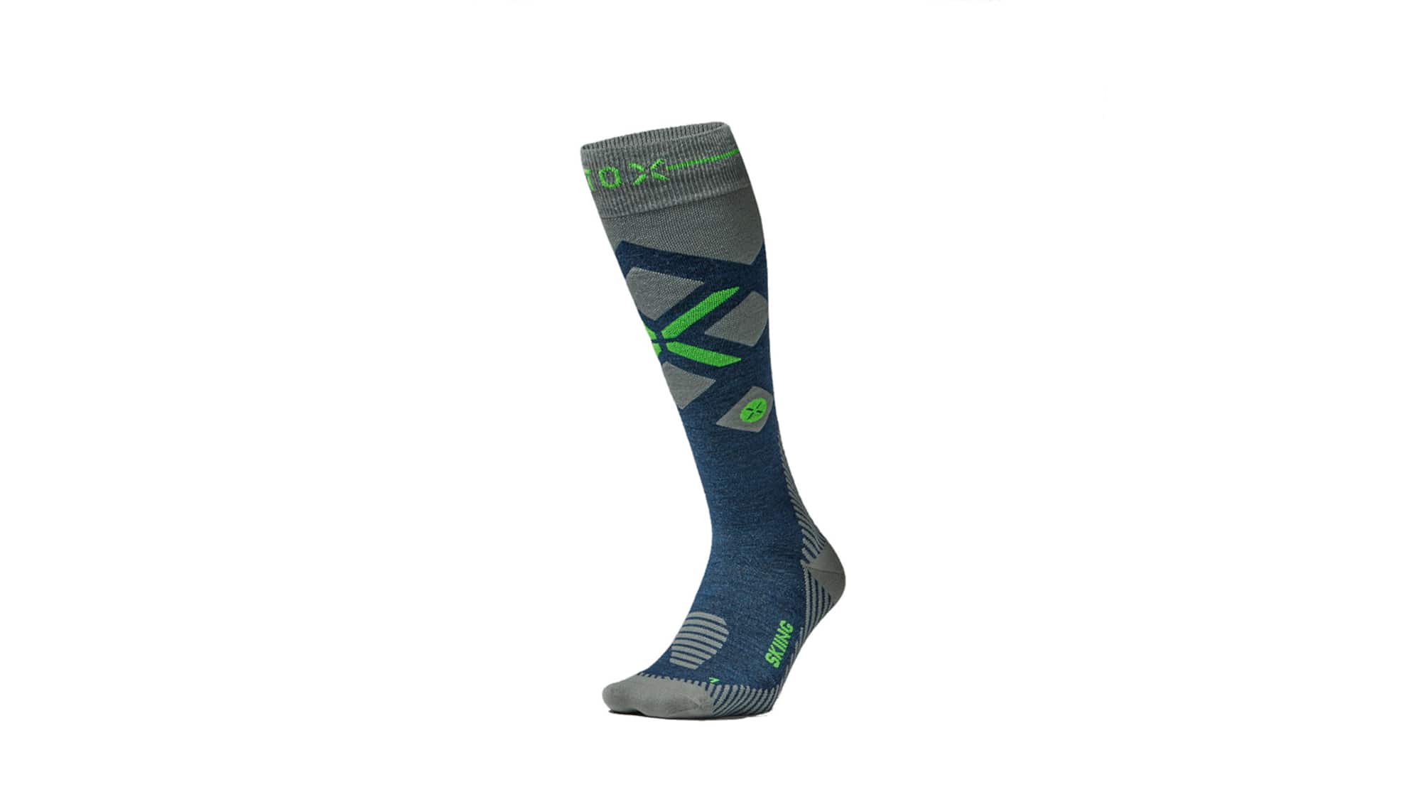 Die Merino Skiing Socks Men von Stox in der Farbe blaugrün.