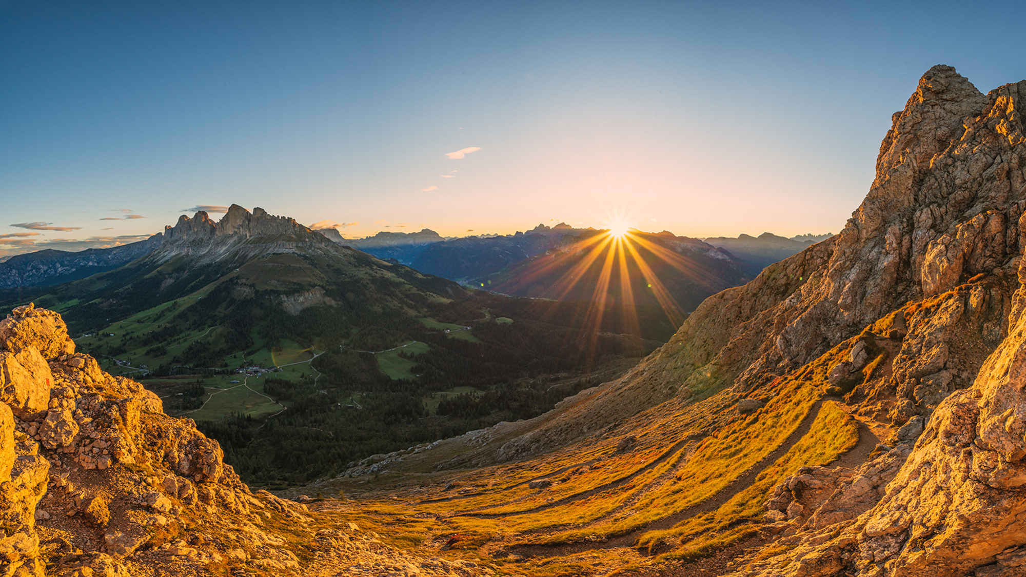 Abendstimmung im Dolomiten UNESCO Welterbe.