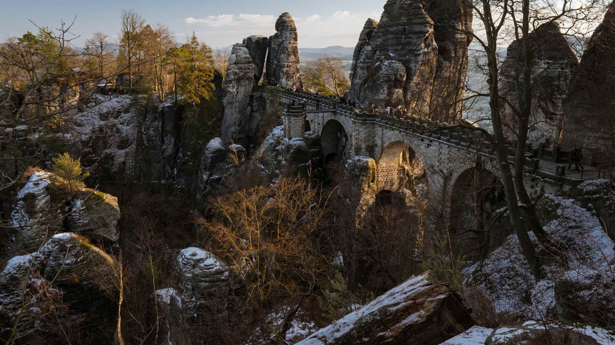 Blick zur Basteibrücke
