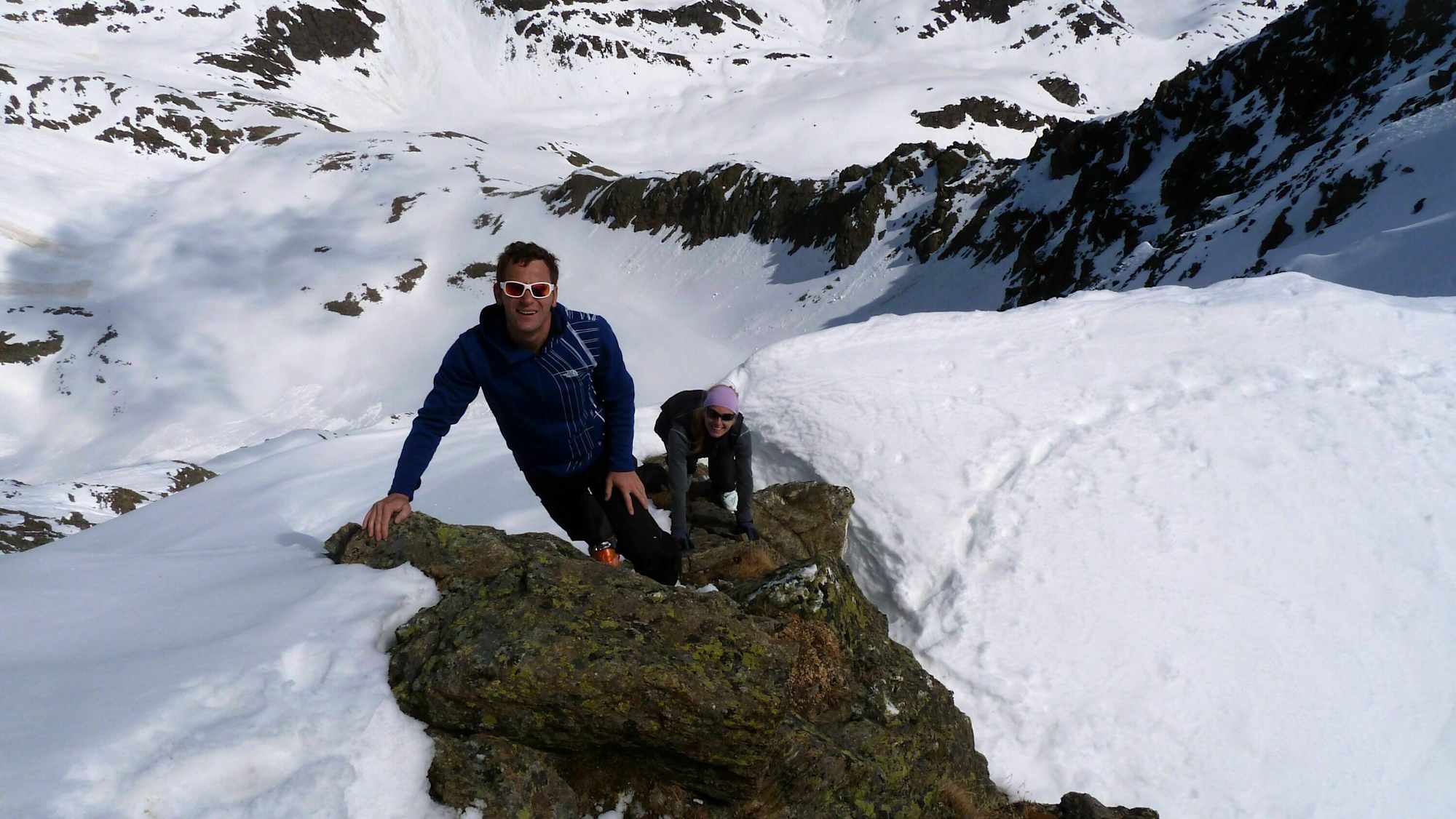 Kletterei auf den letzten Metern zum Gipfel