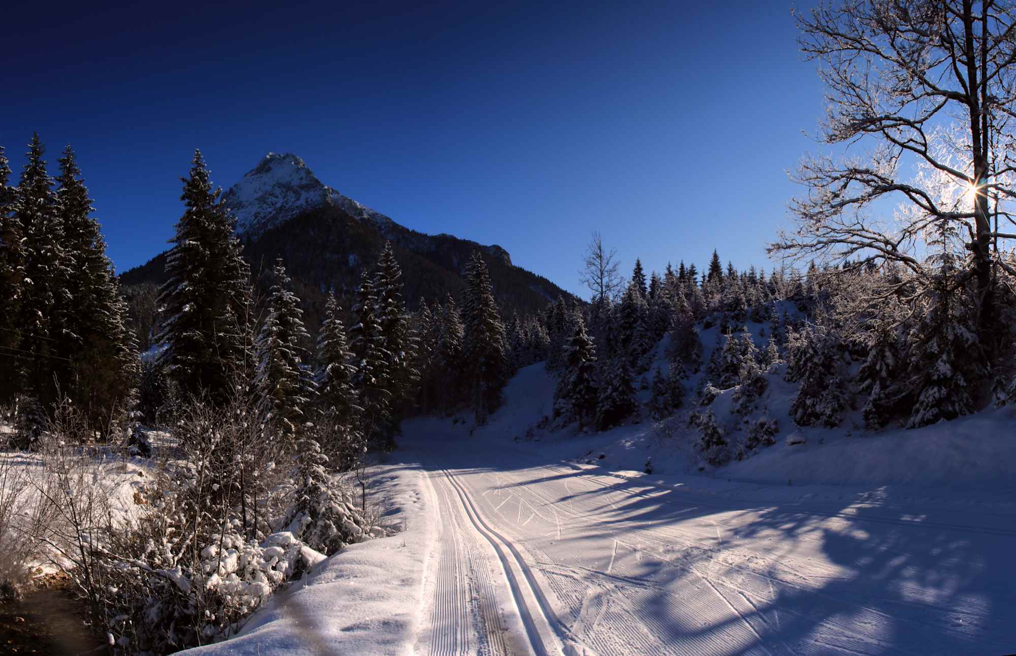 Die Langlaufloipe in Steinberg am Rofan