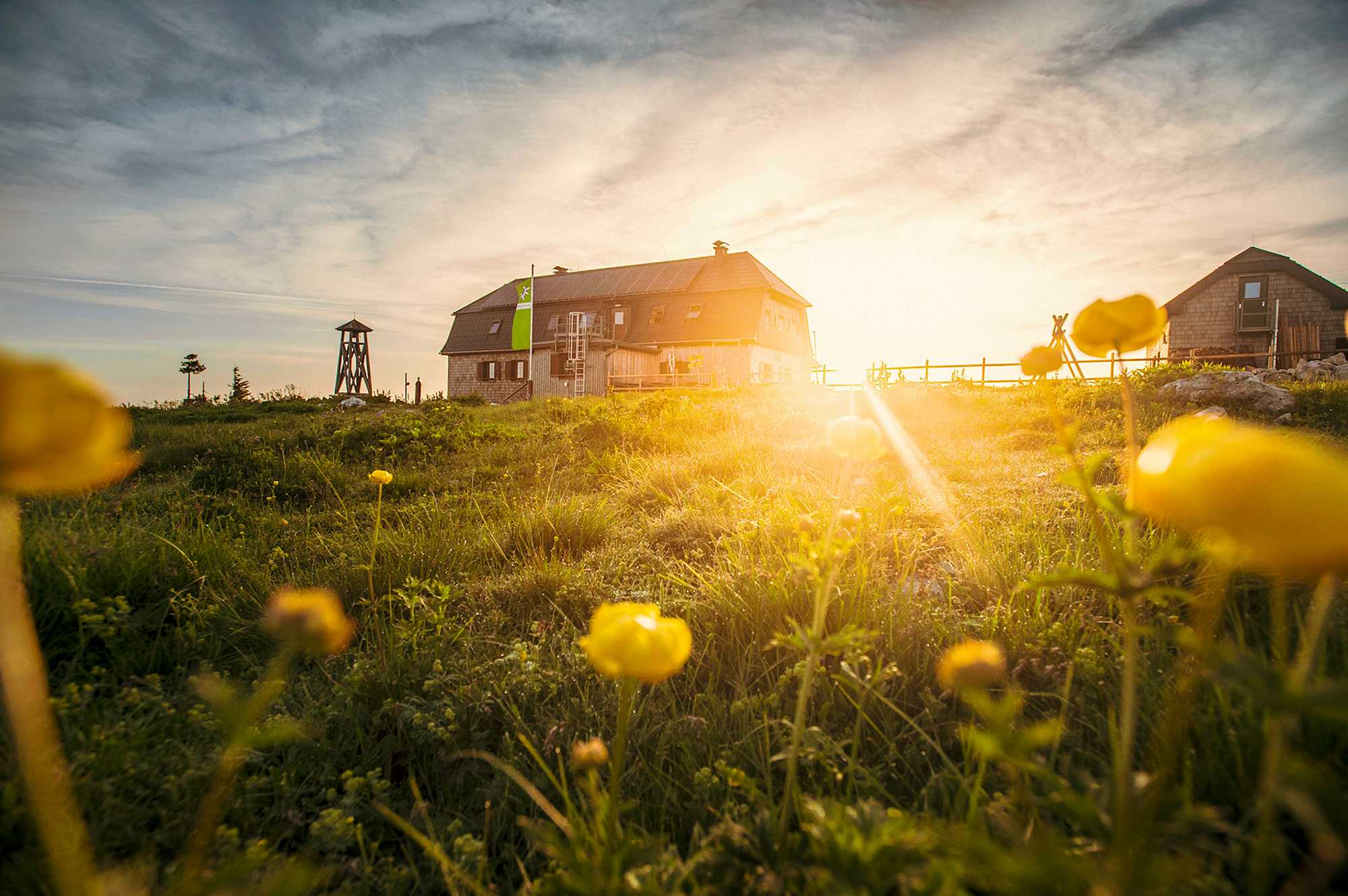 Das Hochleckenhaus in der Abendsonne