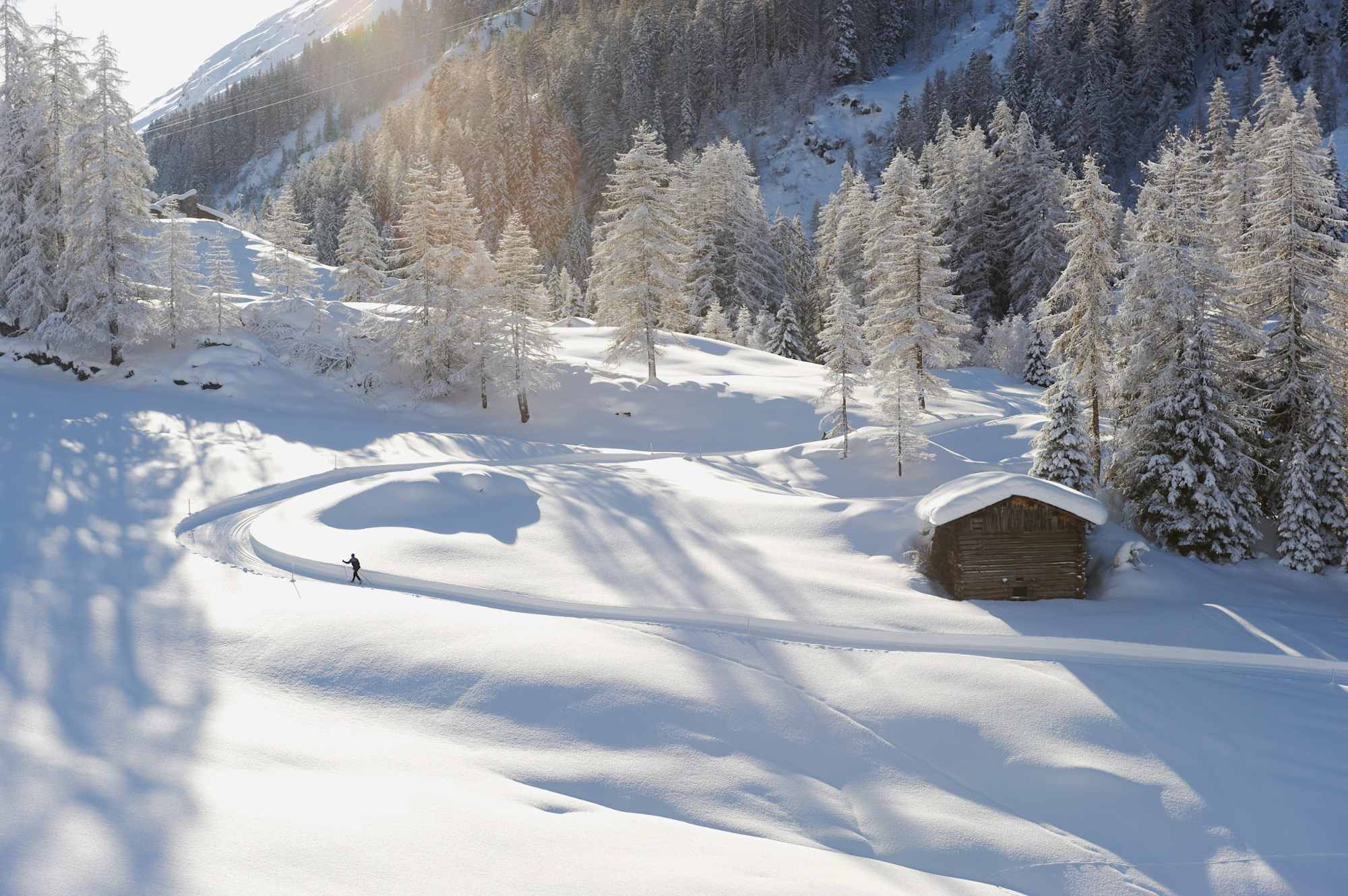 Anstieg am Dischma Uphill