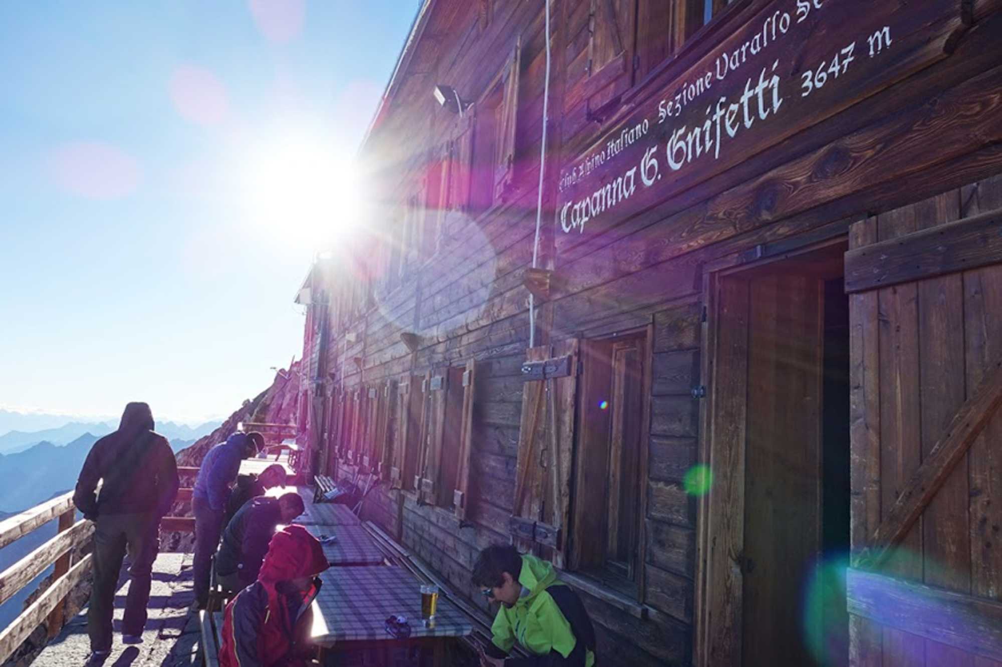 Ankunft auf der Gnifettihütte.