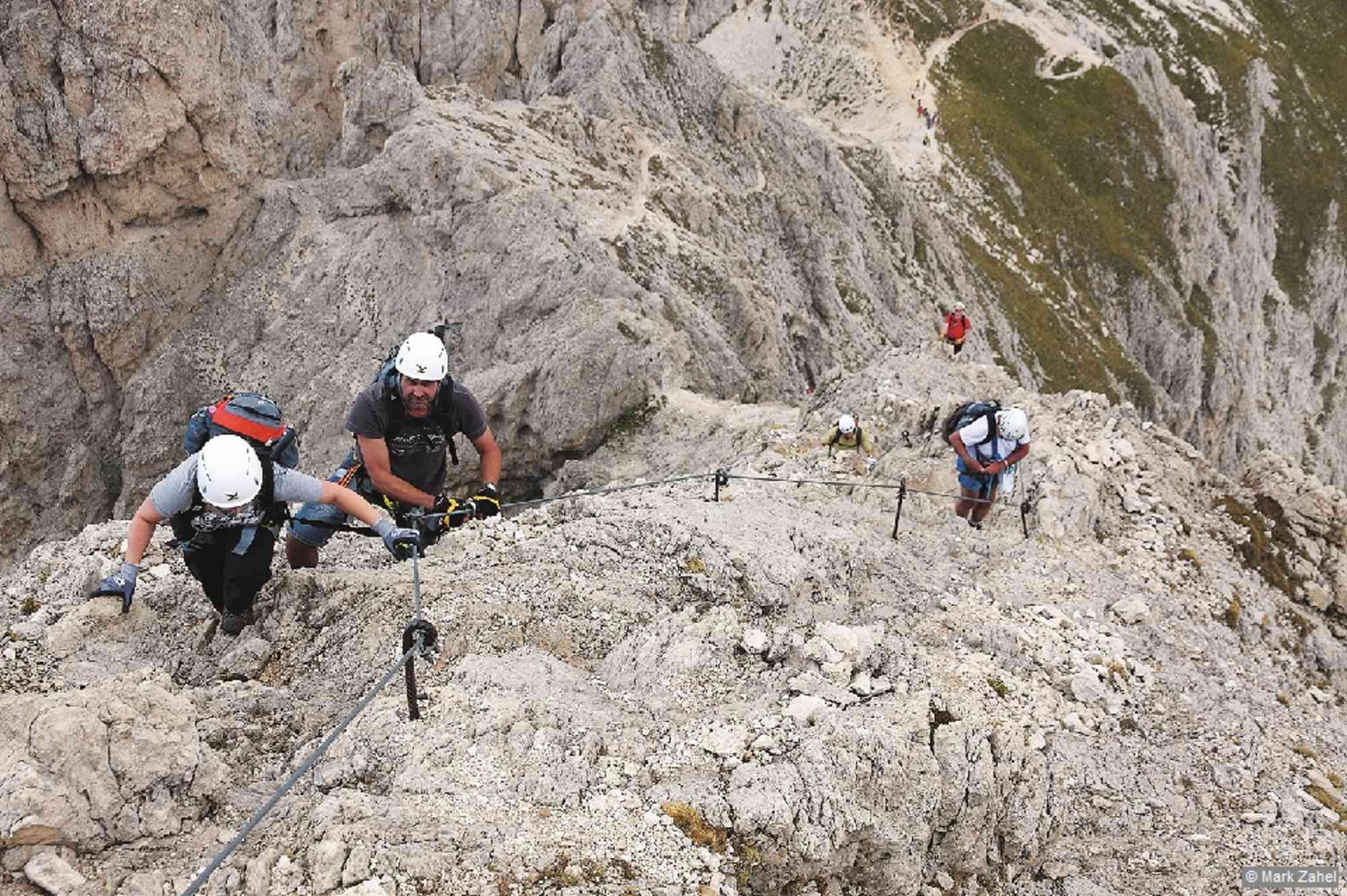 Der Rotwand-Nordgrat ist ein guter Anfänger-Klettersteig.
