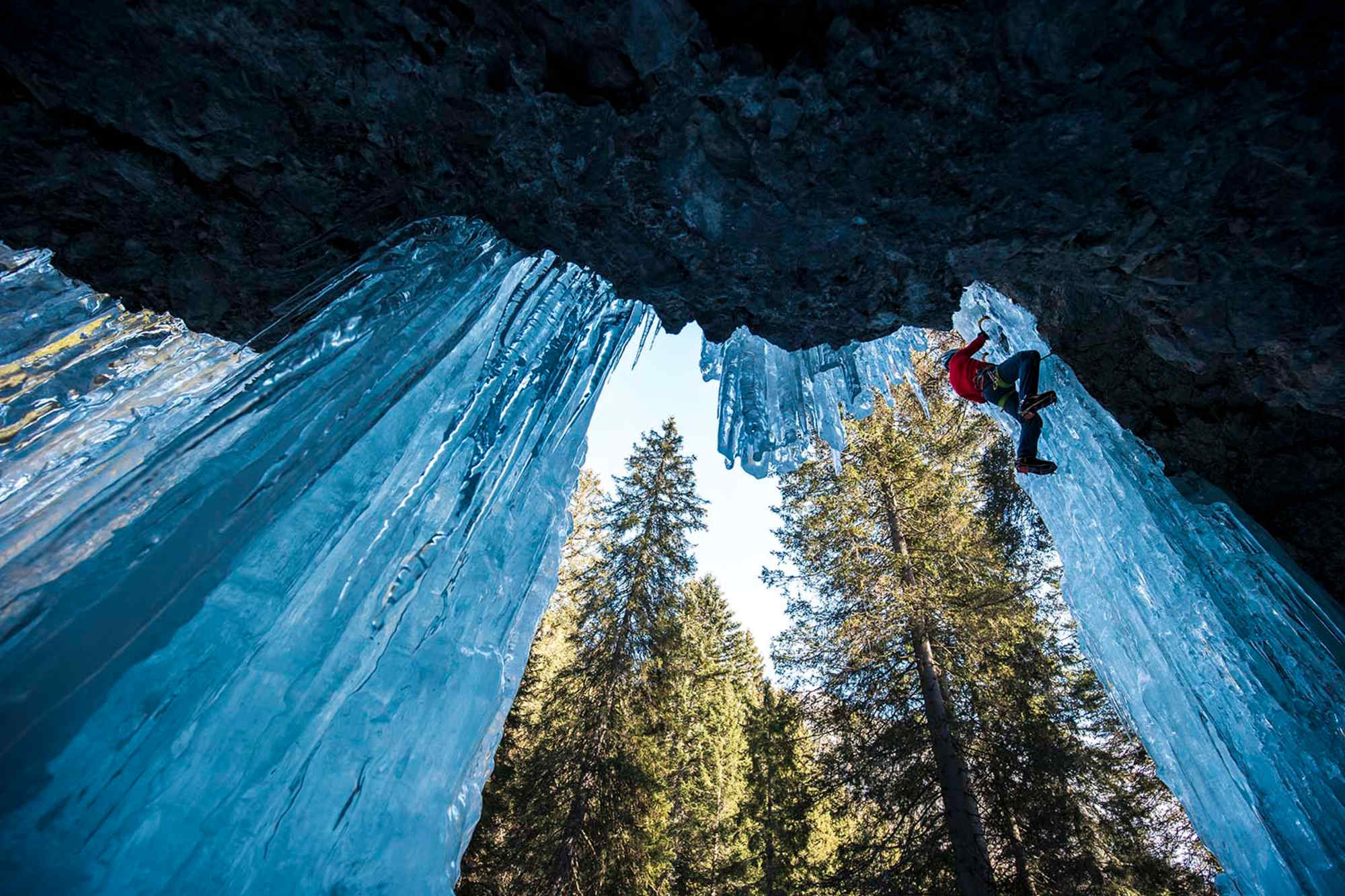 Eisklettern in Dolomiten