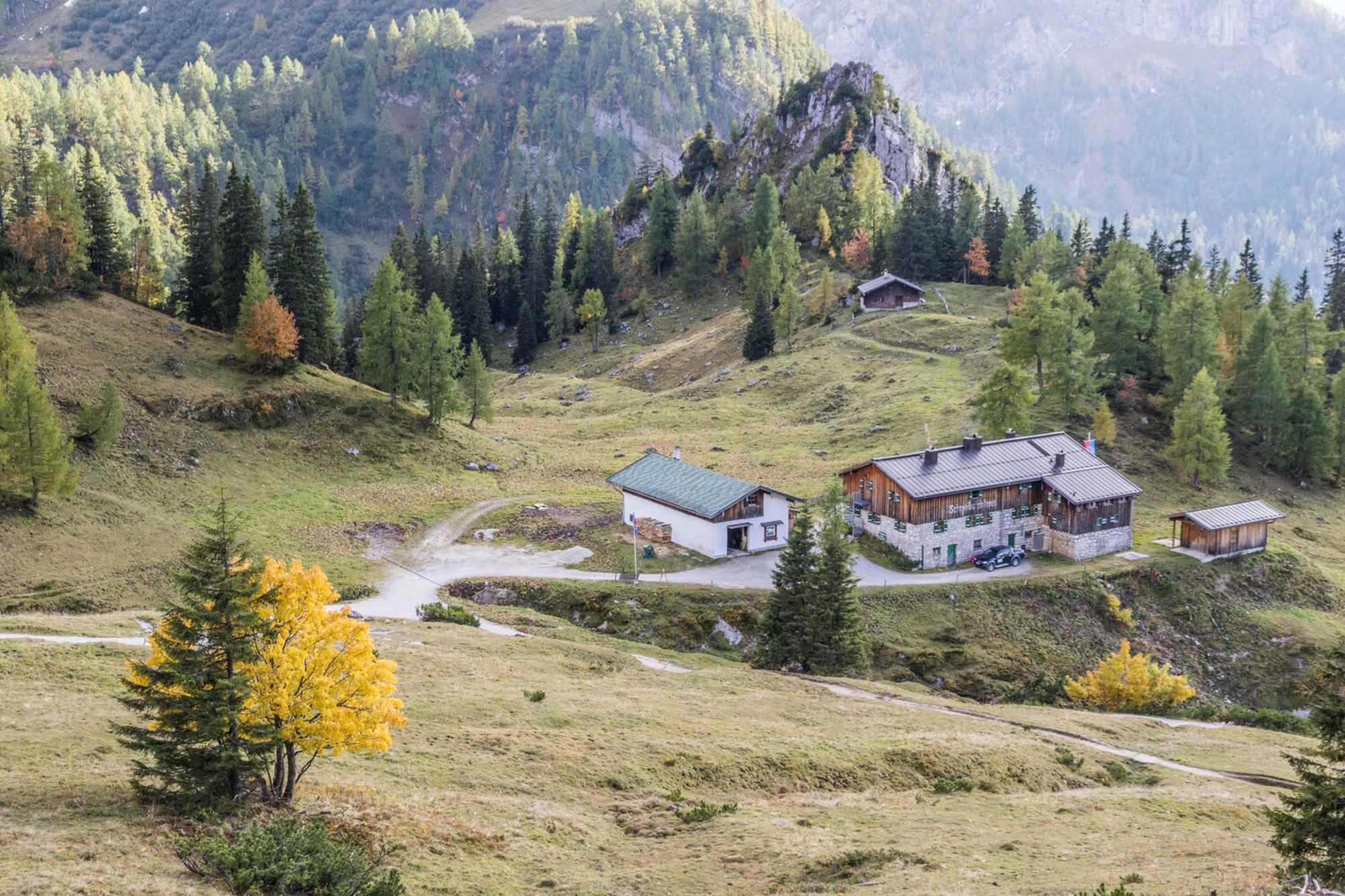 Das Schneibsteinhaus im Herbst