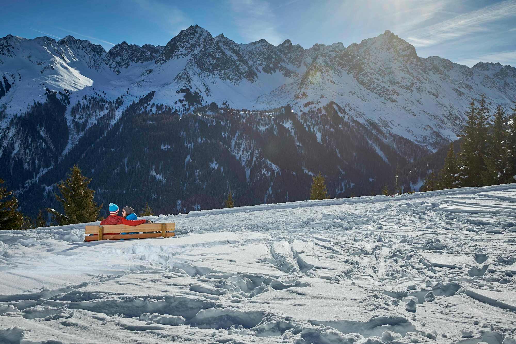 Aussichtsbankerl unterhalb der Friedrichshafener Hütte.