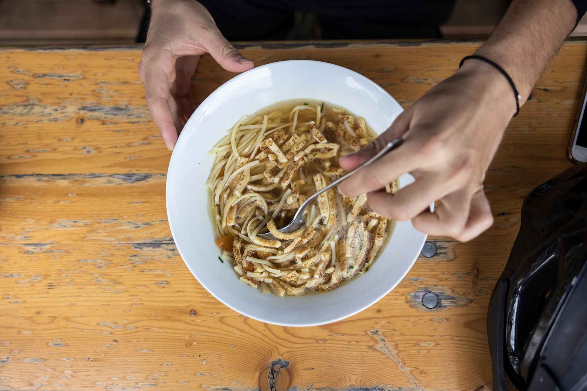 Frittatensuppe am Hochanger Schutzhaus