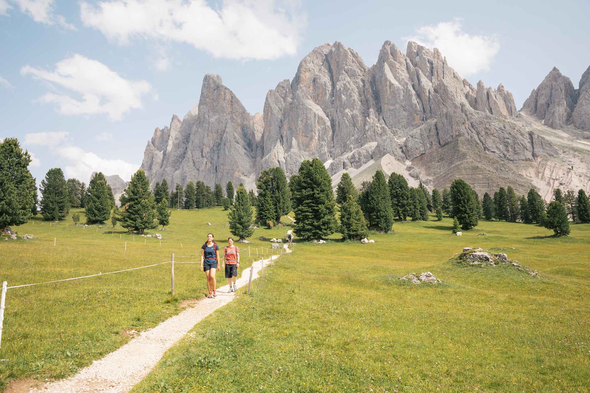 Am Weg zur Gschnagenhardt Alm, im Hintergrund die Geislserspitzen
