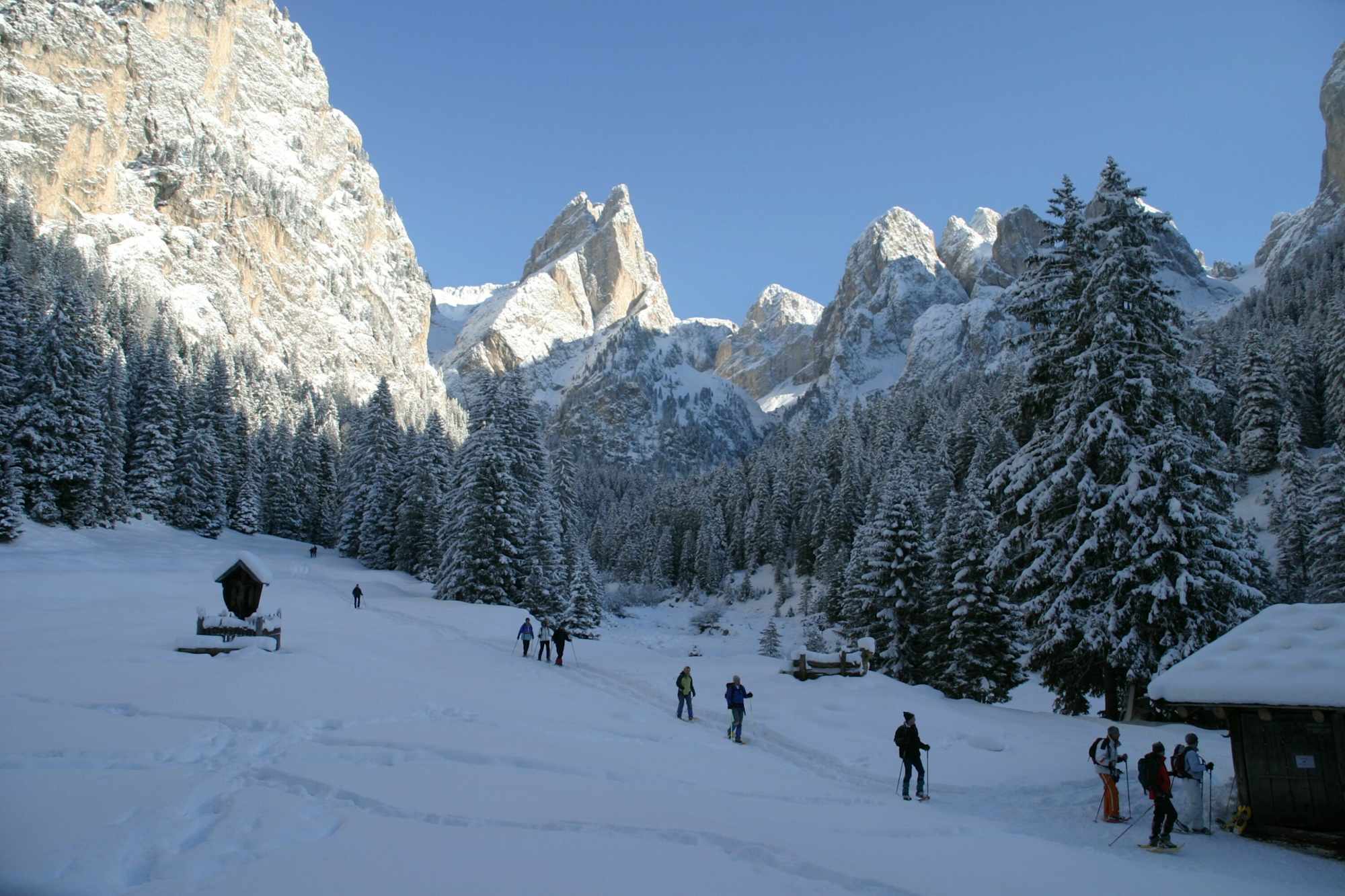 Schneeschuhwanderung in das Tschamintal im Naturpark Schlern-Rosengarten