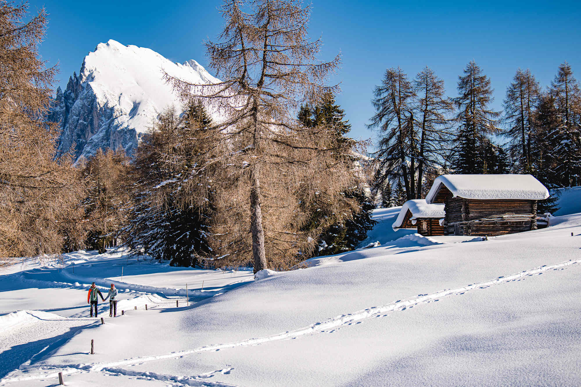Winterlandschaft auf der Seiser Alm