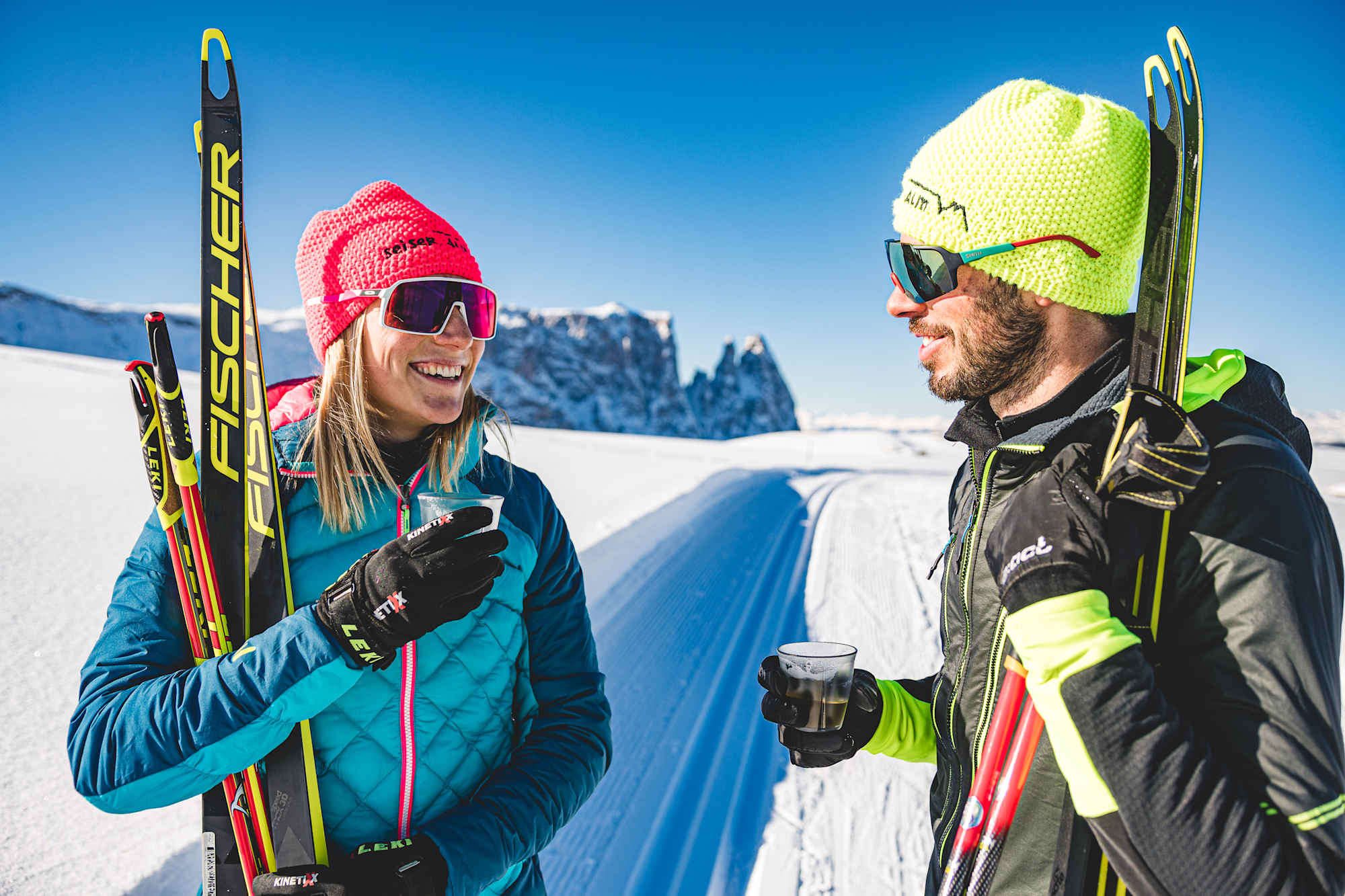 Langlaufen in der Wintersonne