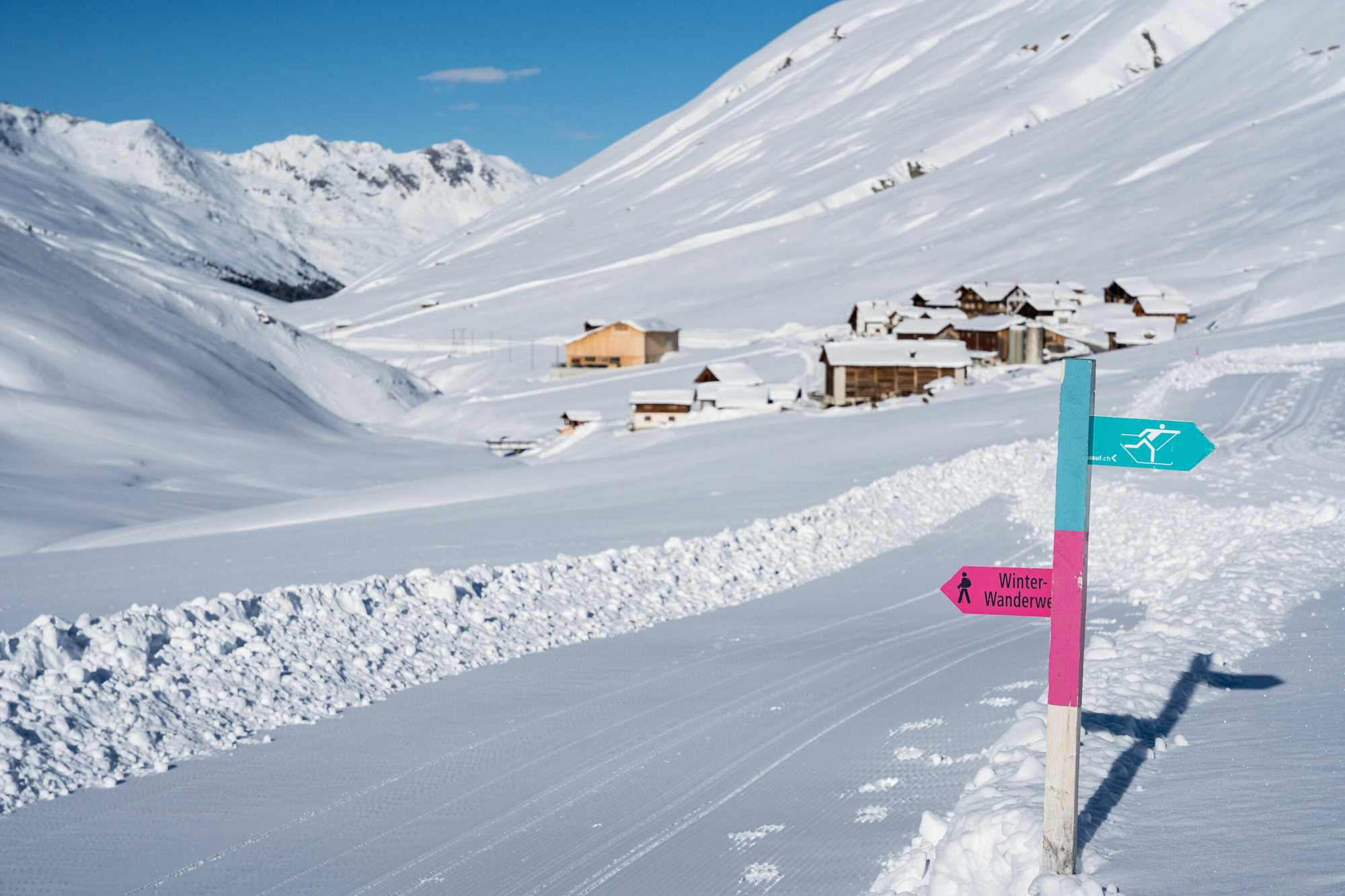 Auf dem gut markierten Winterwanderweg