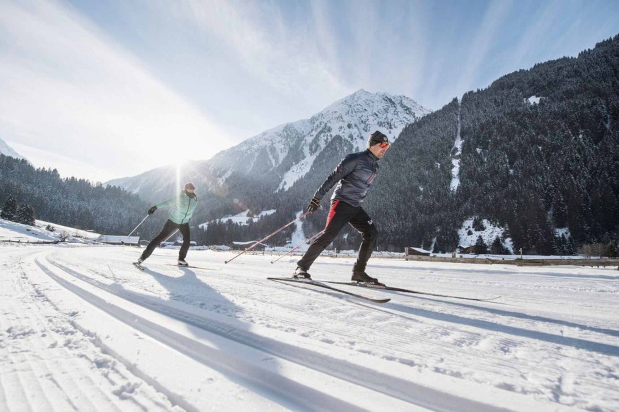 Langlaufen beim Neustift im Stubaital