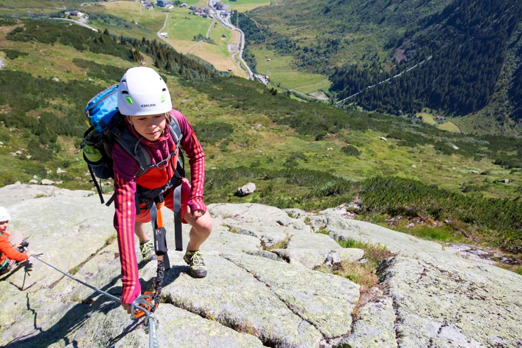 Am Familienklettersteig Little Ballun