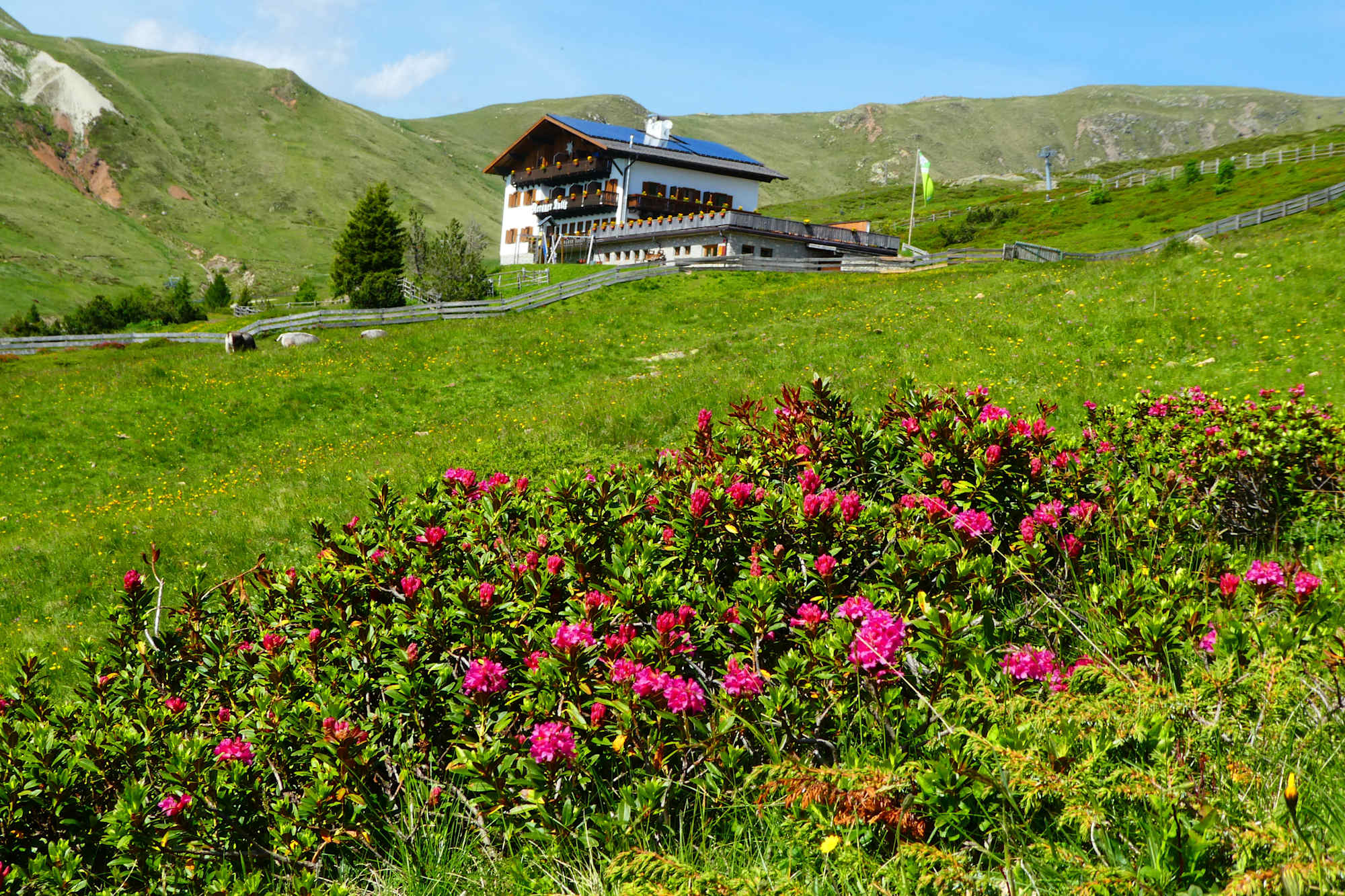 Die Meraner Hütte oberhalb von Meran
