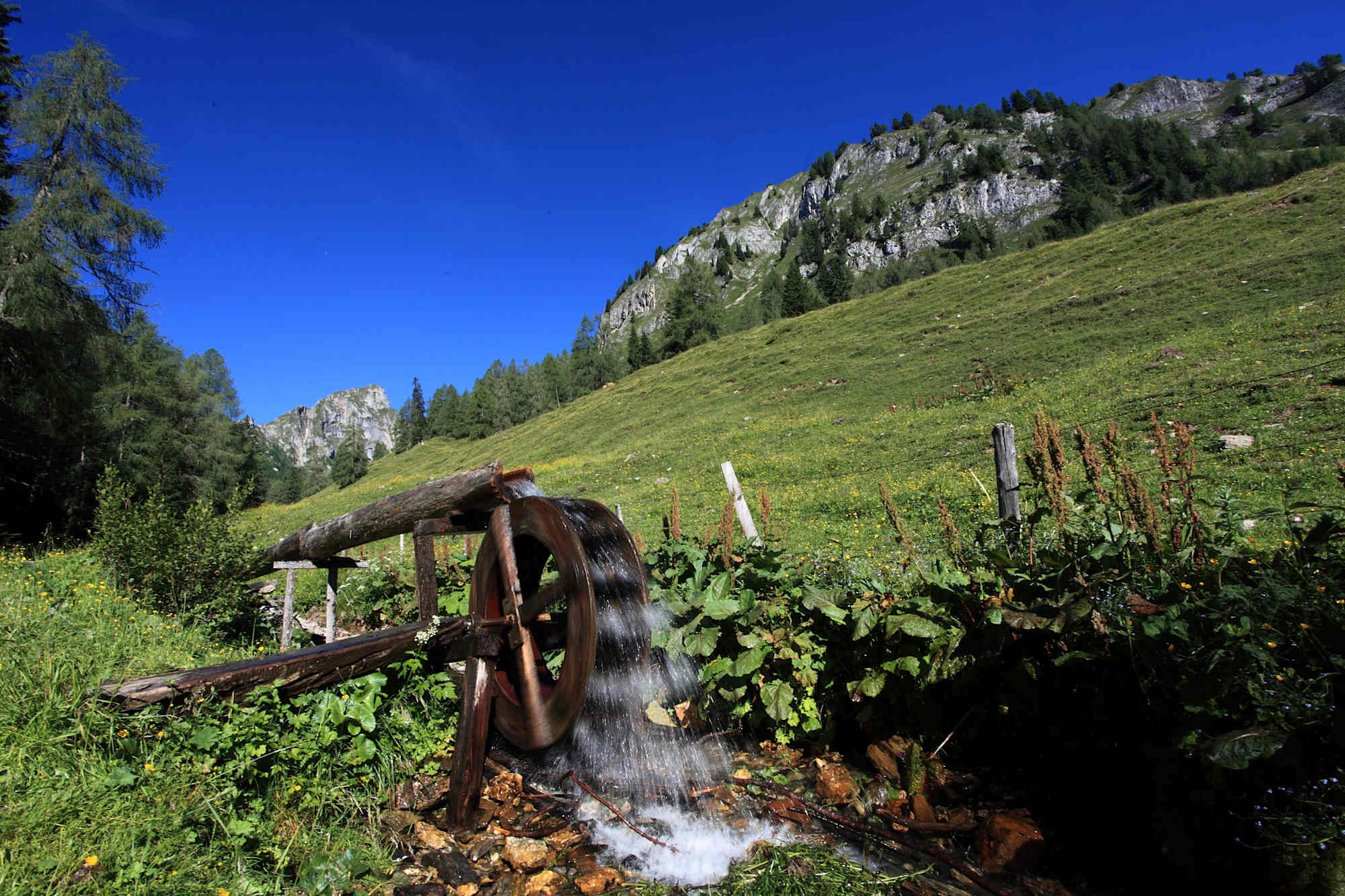Wasserrad bei der Igelmoosalm