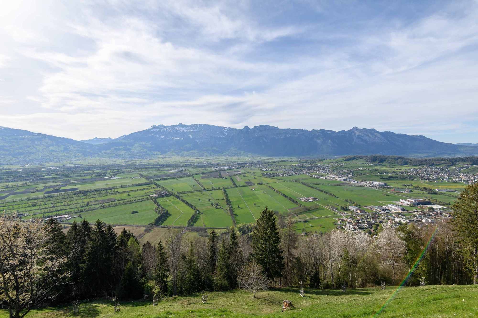 Blick auf das Liechtensteiner Unterland von Planken aus