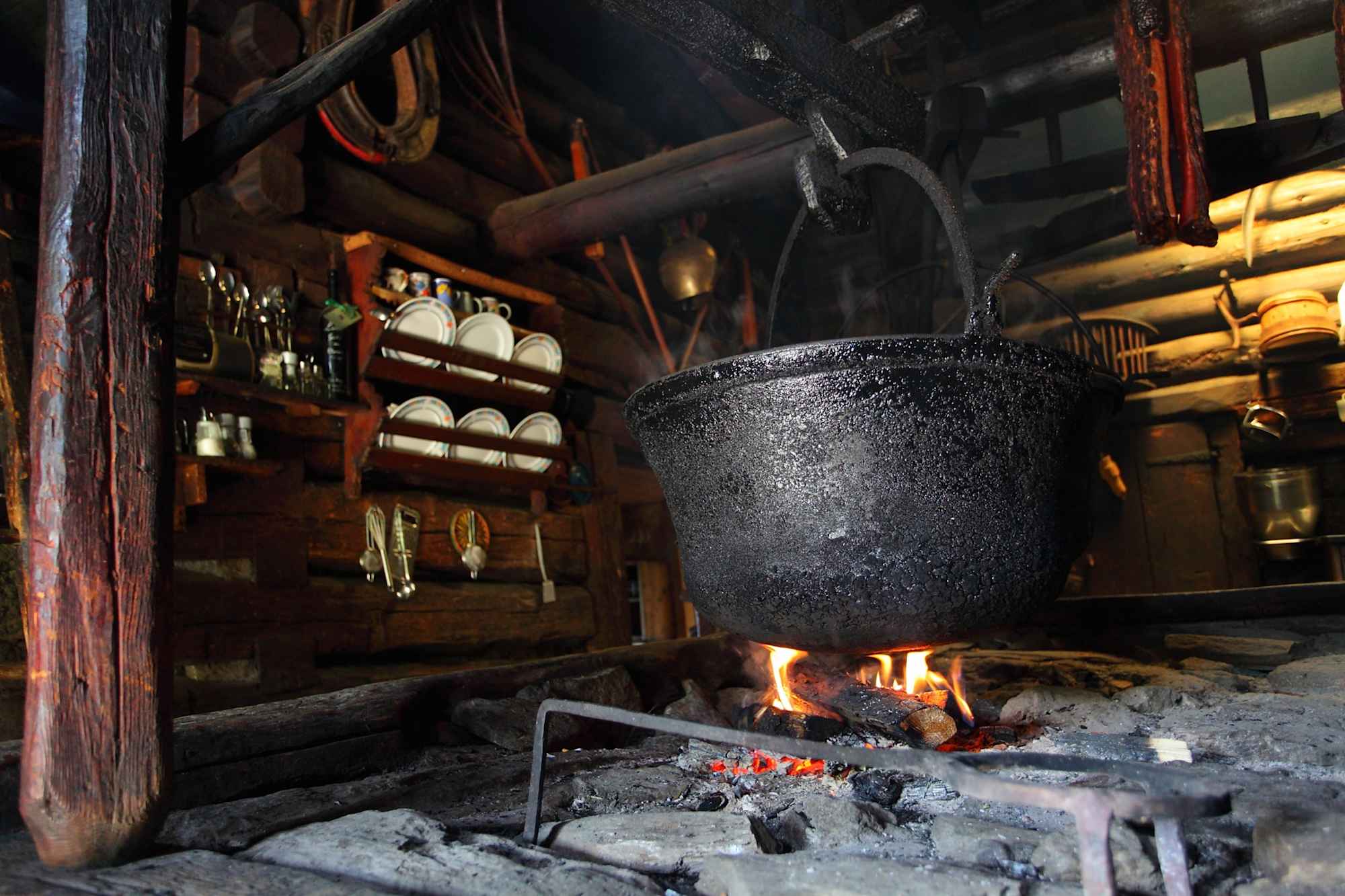 Offene Feuerstelle auf der Kasereggalm