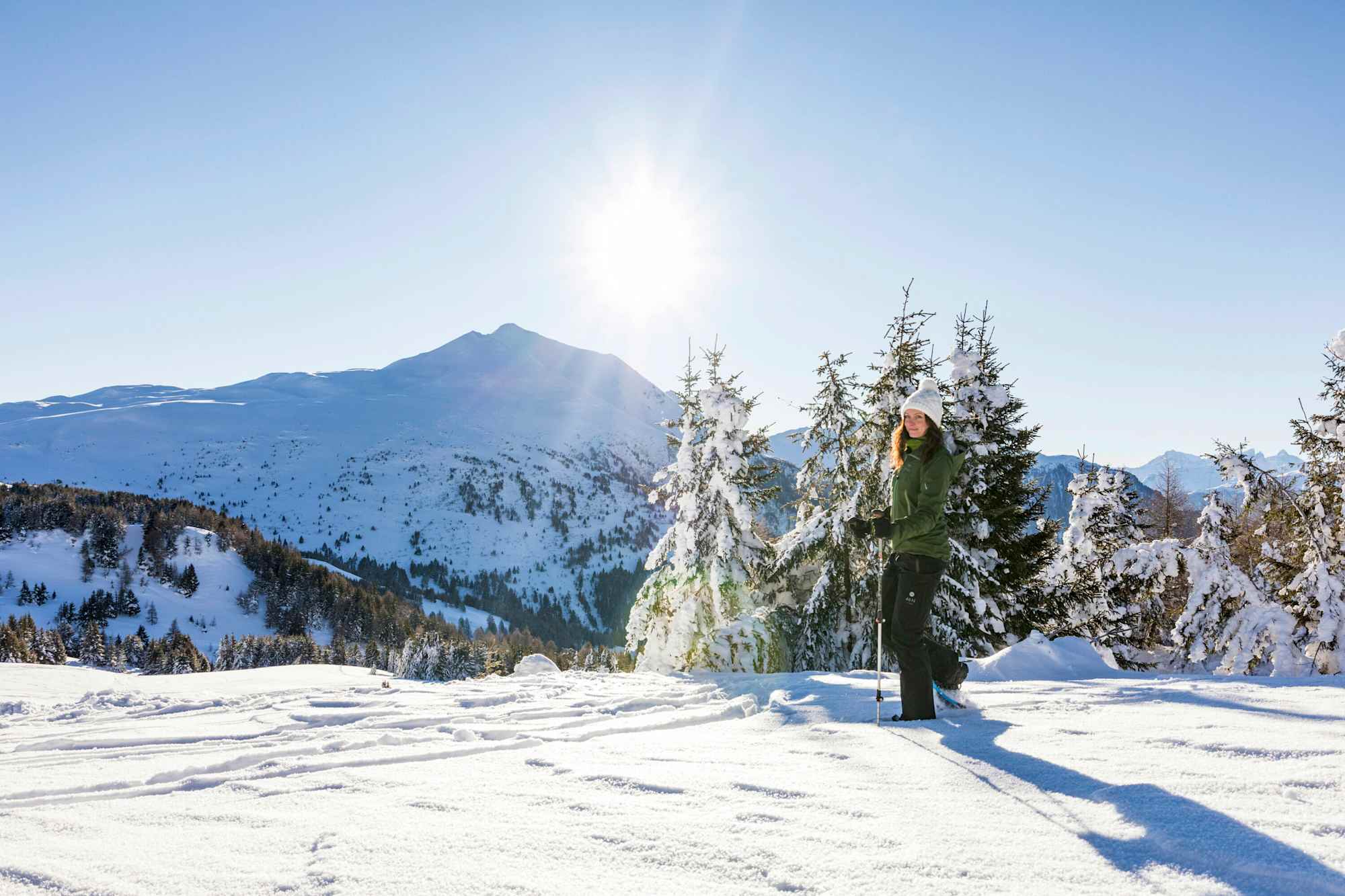 Schöne Landschaft am Schneeschuh-Trail