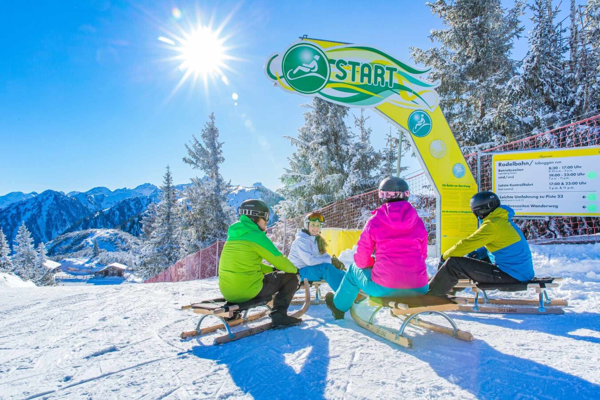 Rodelspaß - Start bei der Hochwurzenhütte 