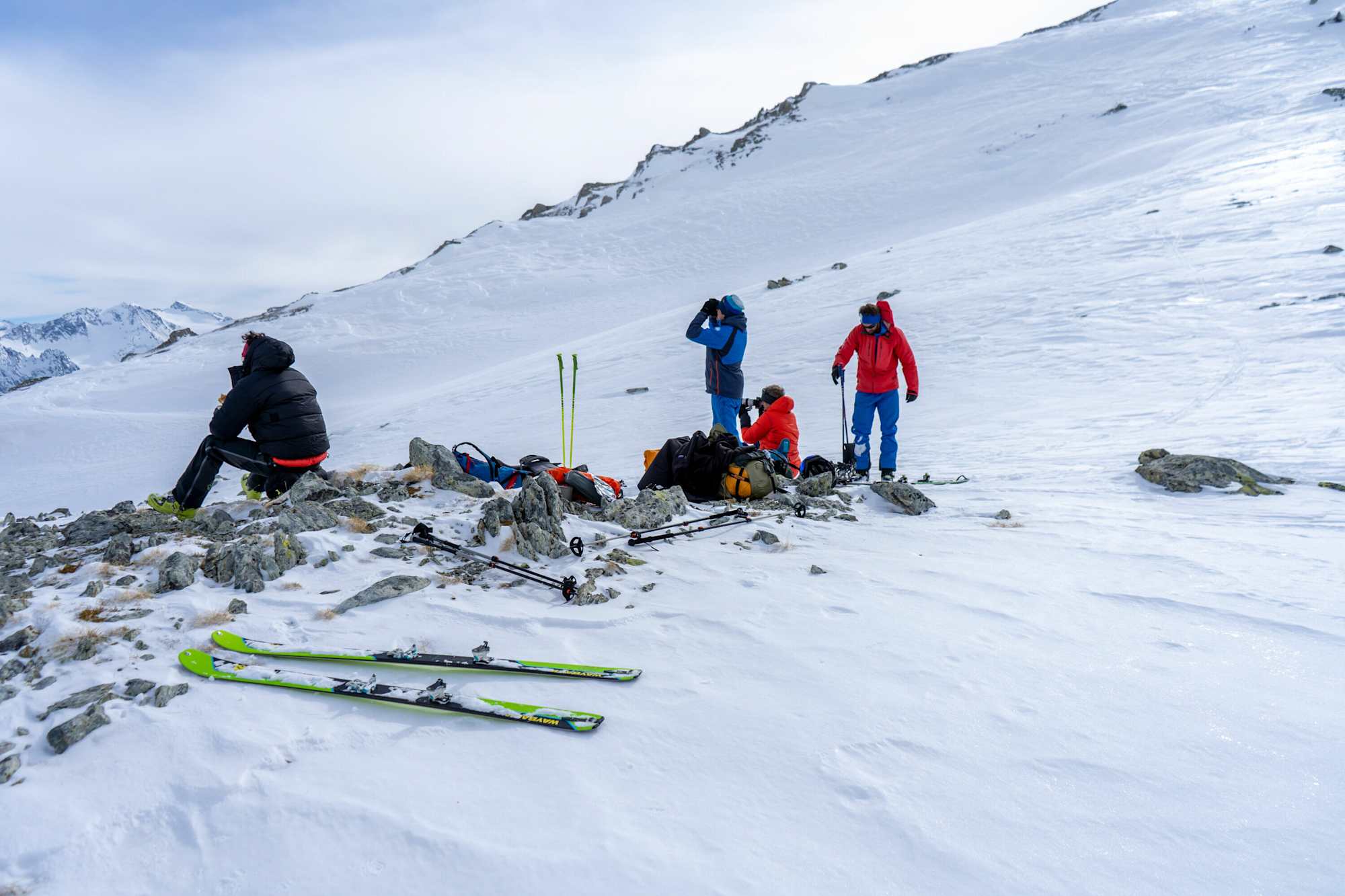 Pause am Weg zum Piz Piot